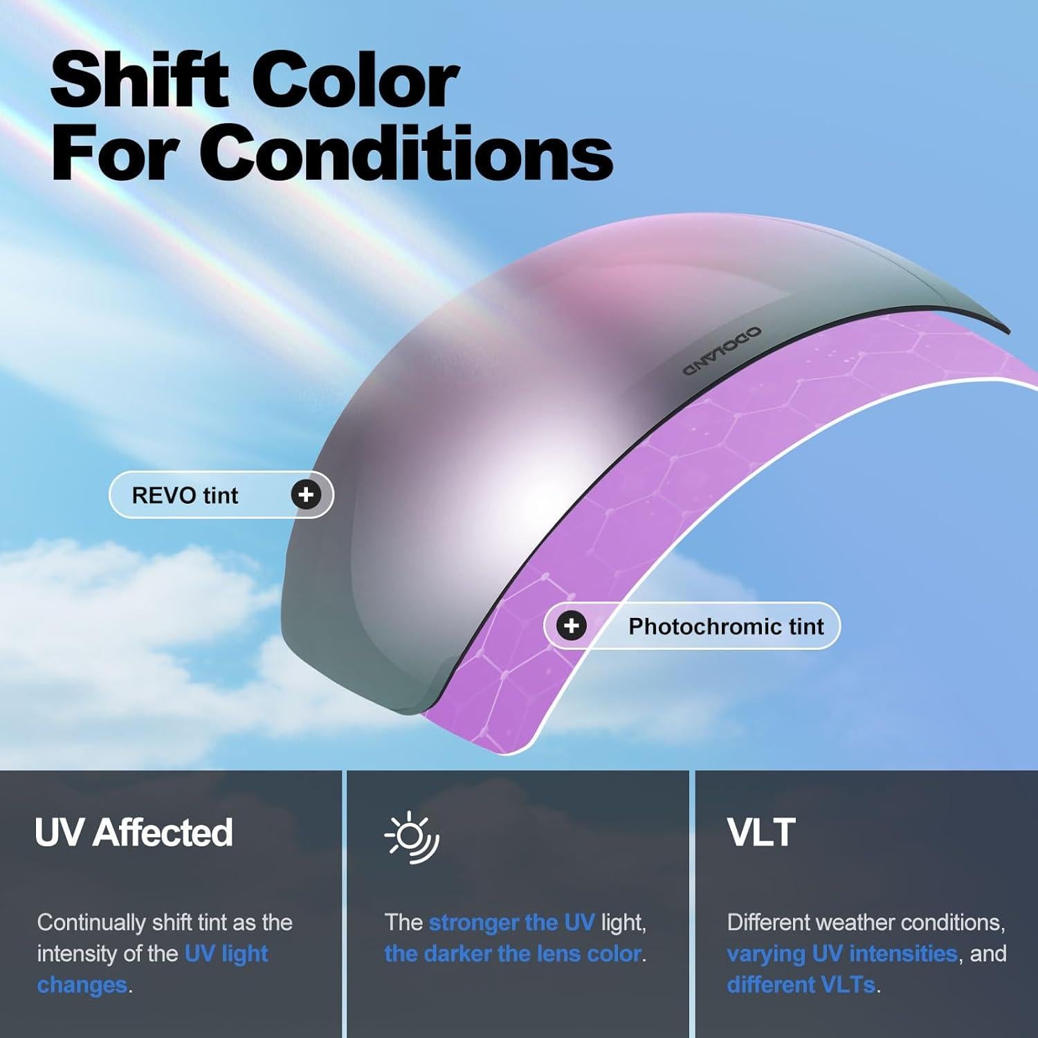 Gafas de Esquí Fotoquímicas Odoland Rosa UV Anti-Niebla