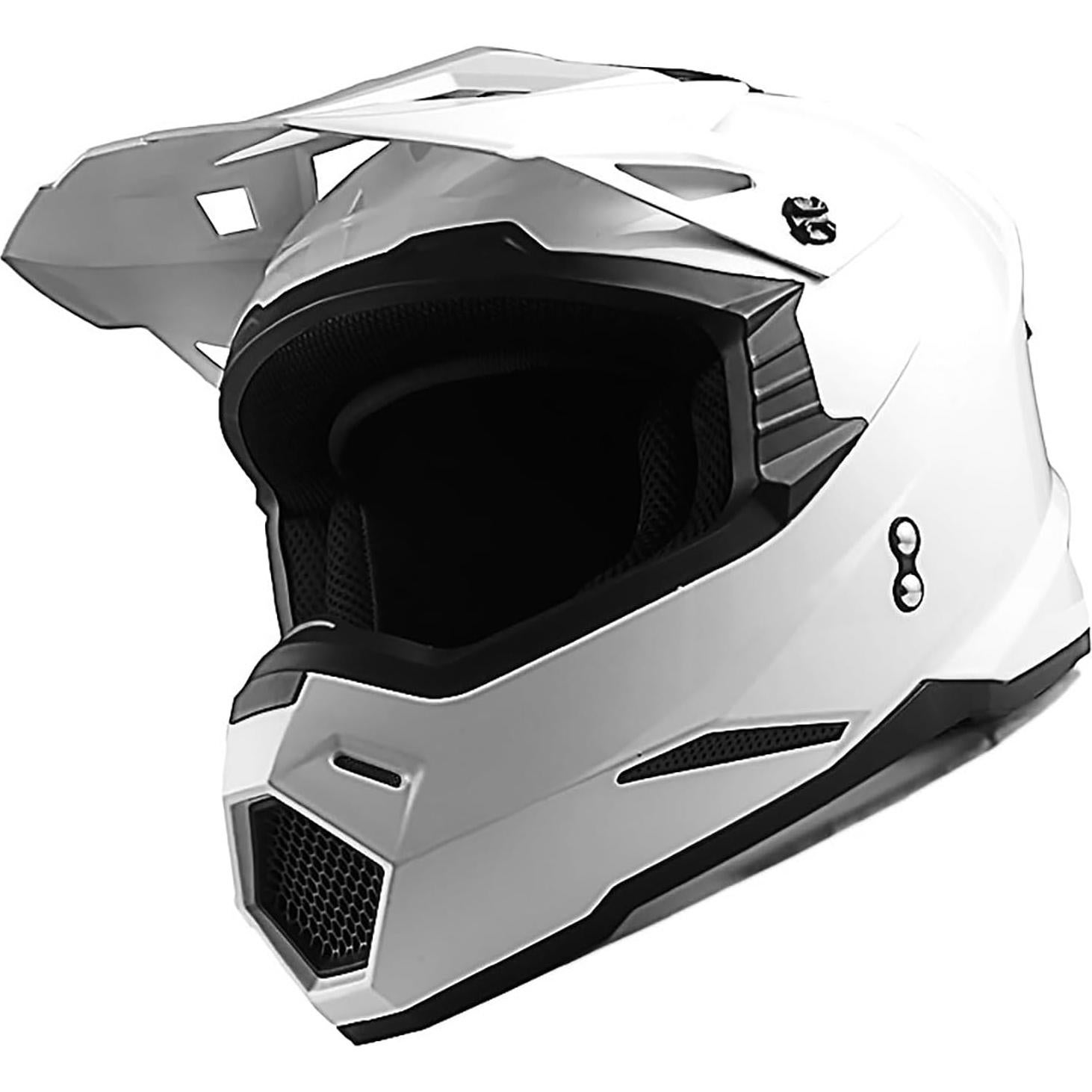 Casco de Motocross 1Storm HF801 Blanco Brillante S 53-54 CM