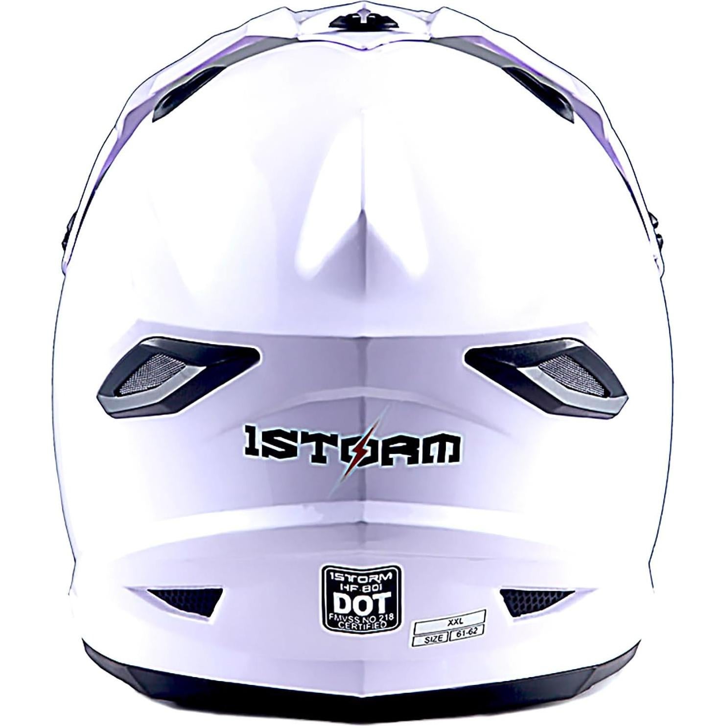 Casco de Motocross 1Storm HF801 Blanco Brillante S 53-54 CM