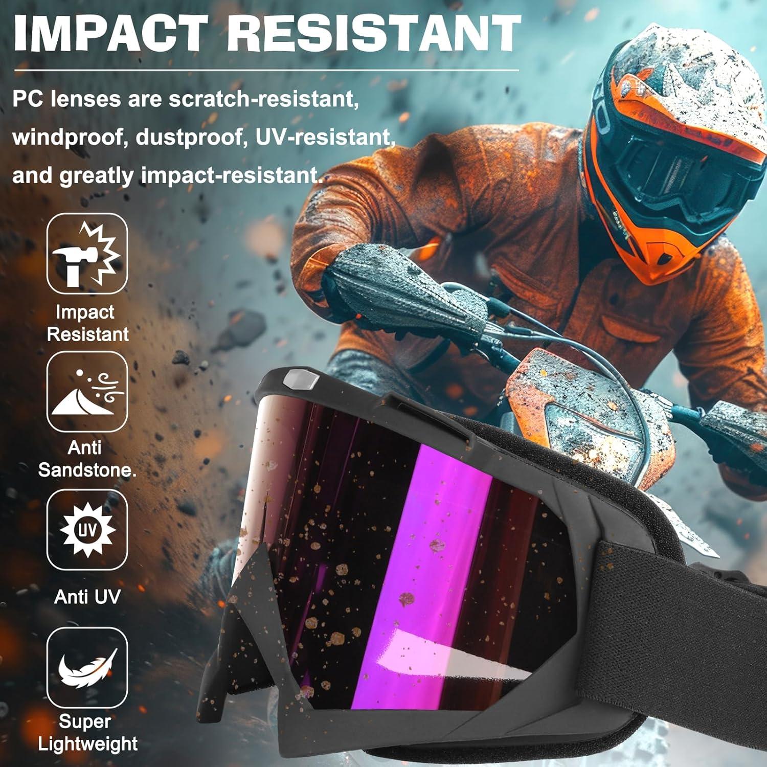 Gafas de Motocicleta YENPK 634 - Protección UV y Antivaho