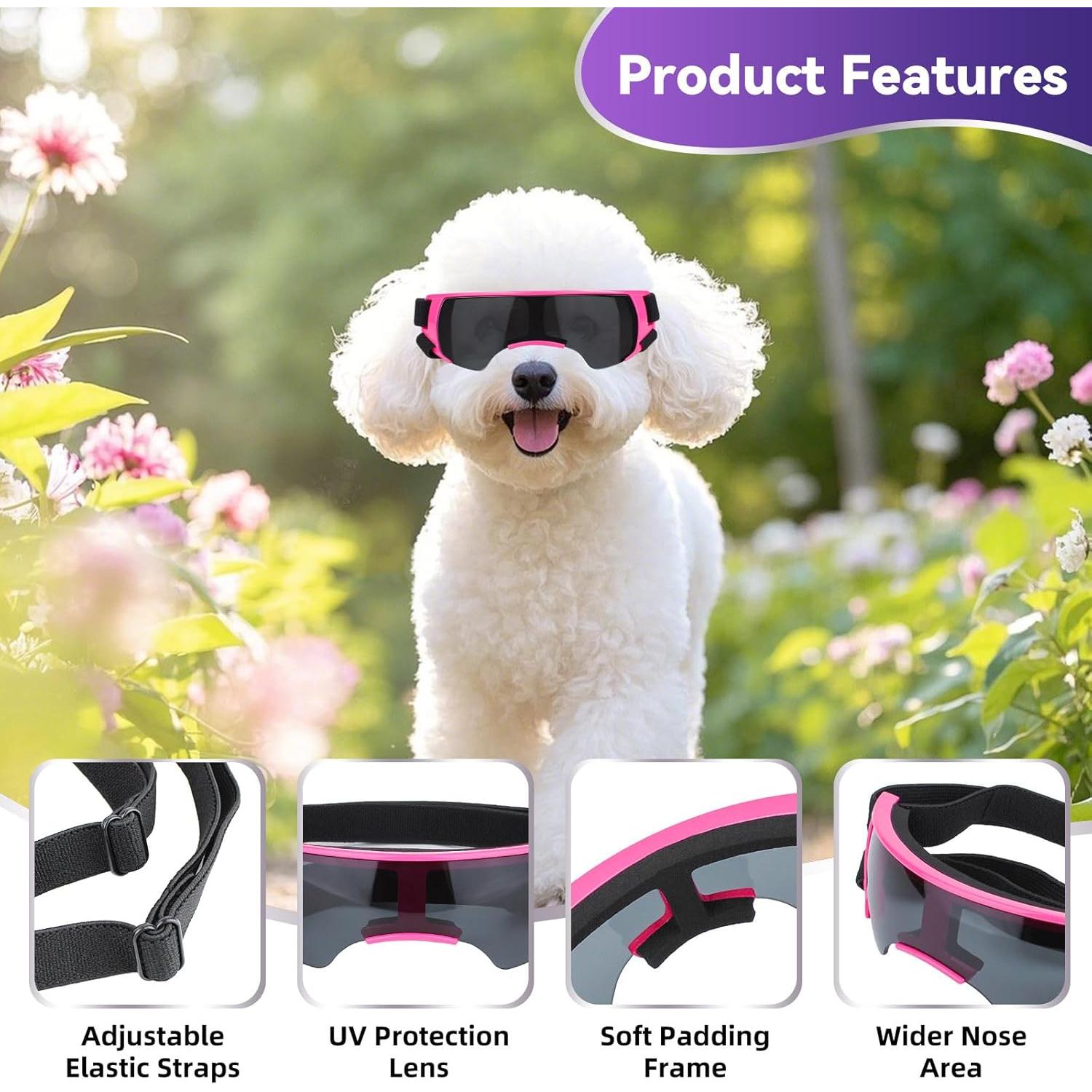 Gafas de Sol para Perros Pequeños Disfrutando - Rosa