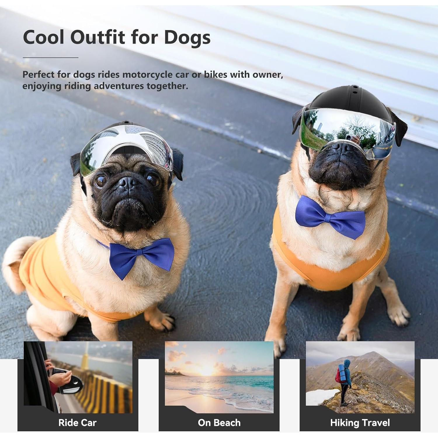 Casco para Perro BillionChains con Gafas UV Ajustables 3.4kg-5.7kg