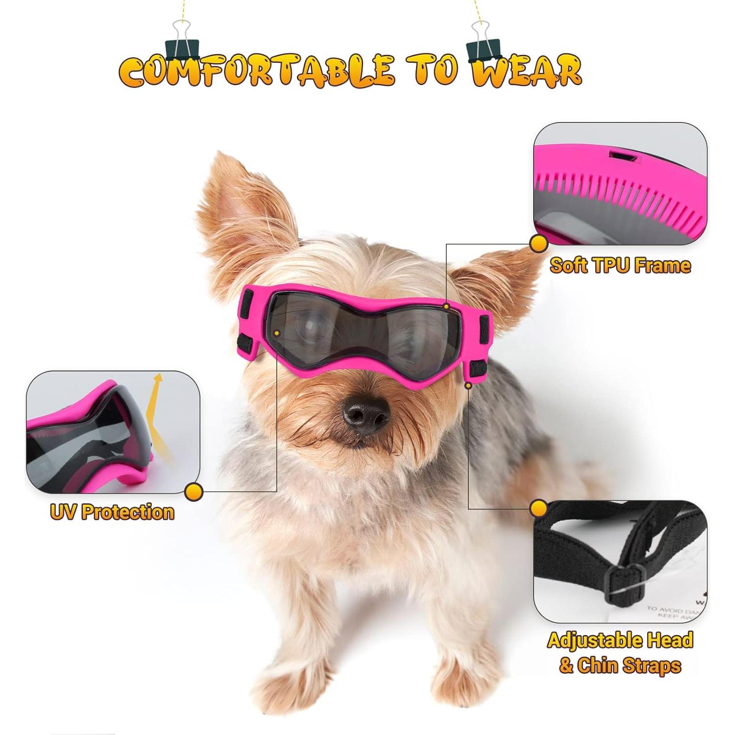 Gafas de Sol para Perros Medianas PETLESO Protección UV Rosa