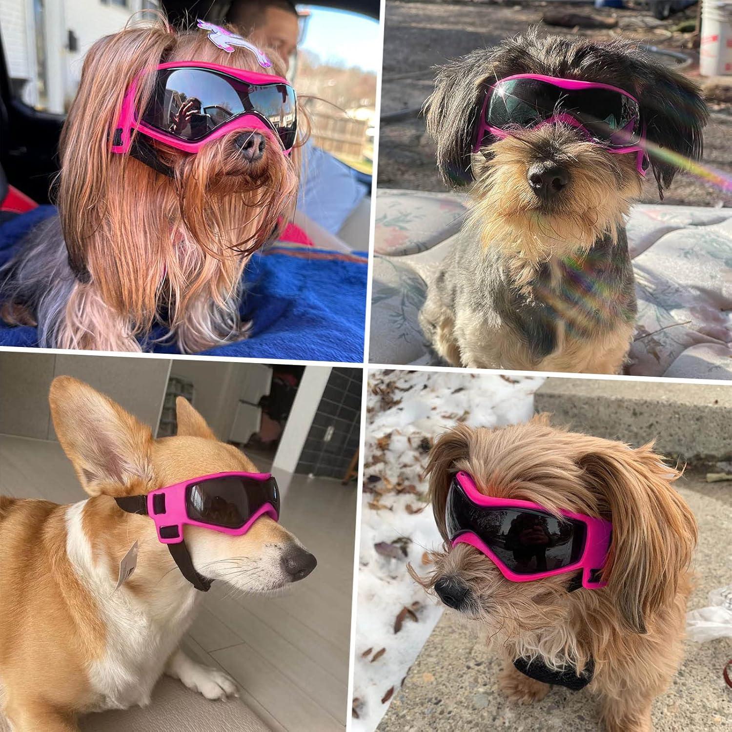 Gafas de Sol para Perros Medianas PETLESO Protección UV Rosa
