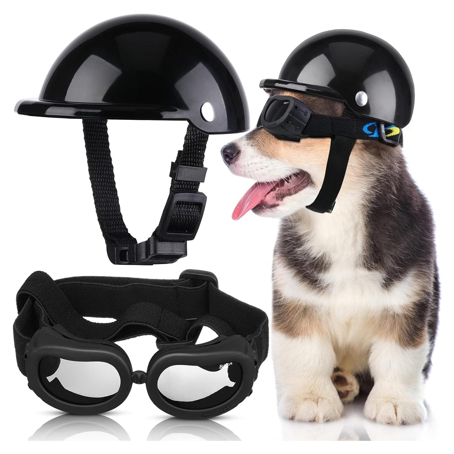 Casco y Gafas para Perros Frienda, Protección UV, Pequeño