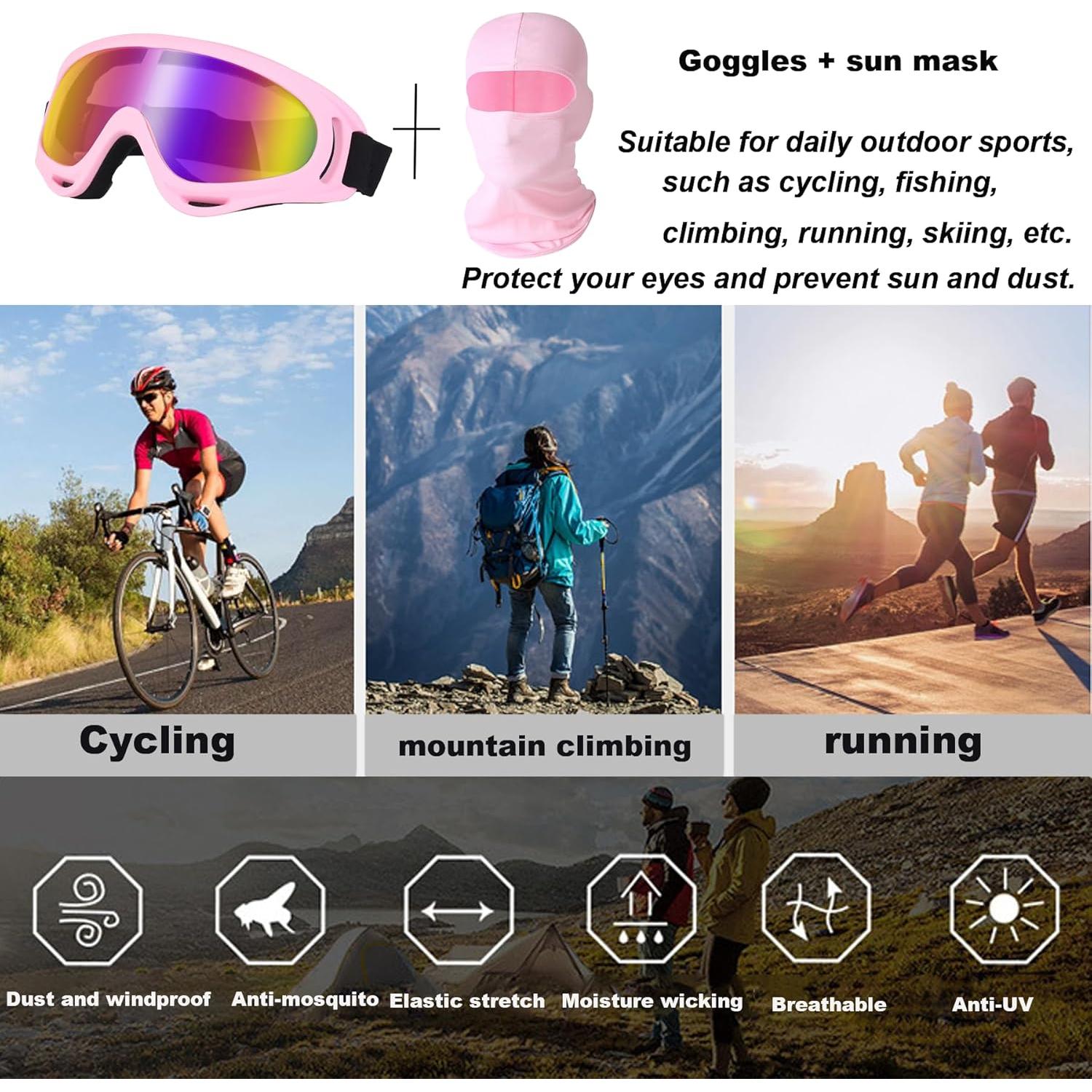 Gafas de Motocicleta LJDJ Paquete de 4 con Protección UV