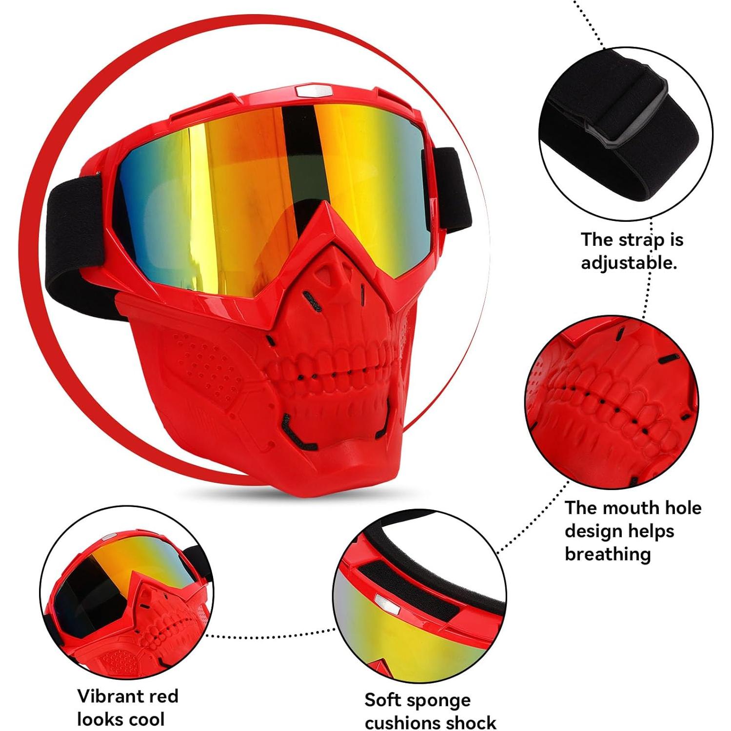 Gafas de Ciclismo HERCHR con Cubierta Facial A Prueba de Viento