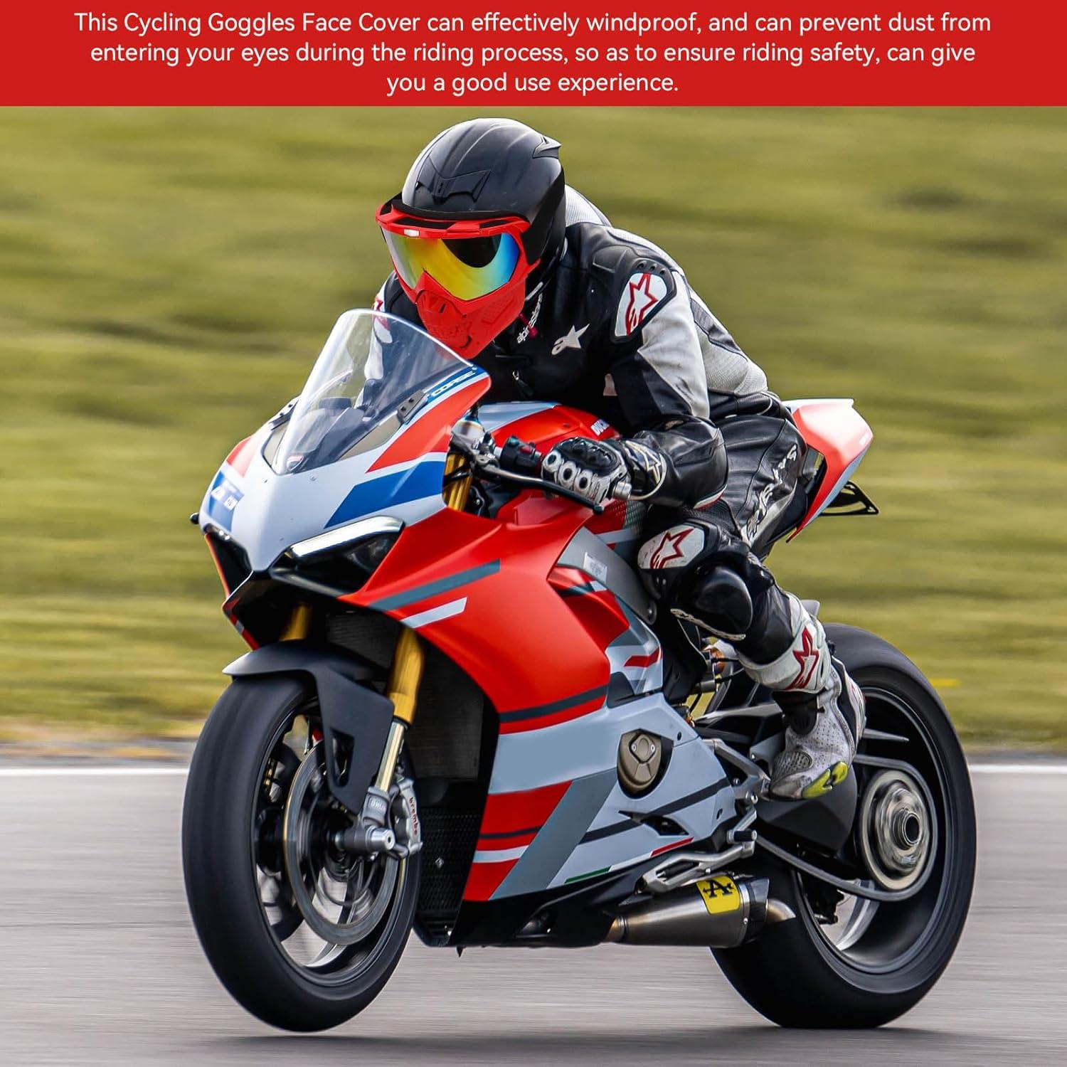 Gafas de Ciclismo HERCHR con Cubierta Facial A Prueba de Viento