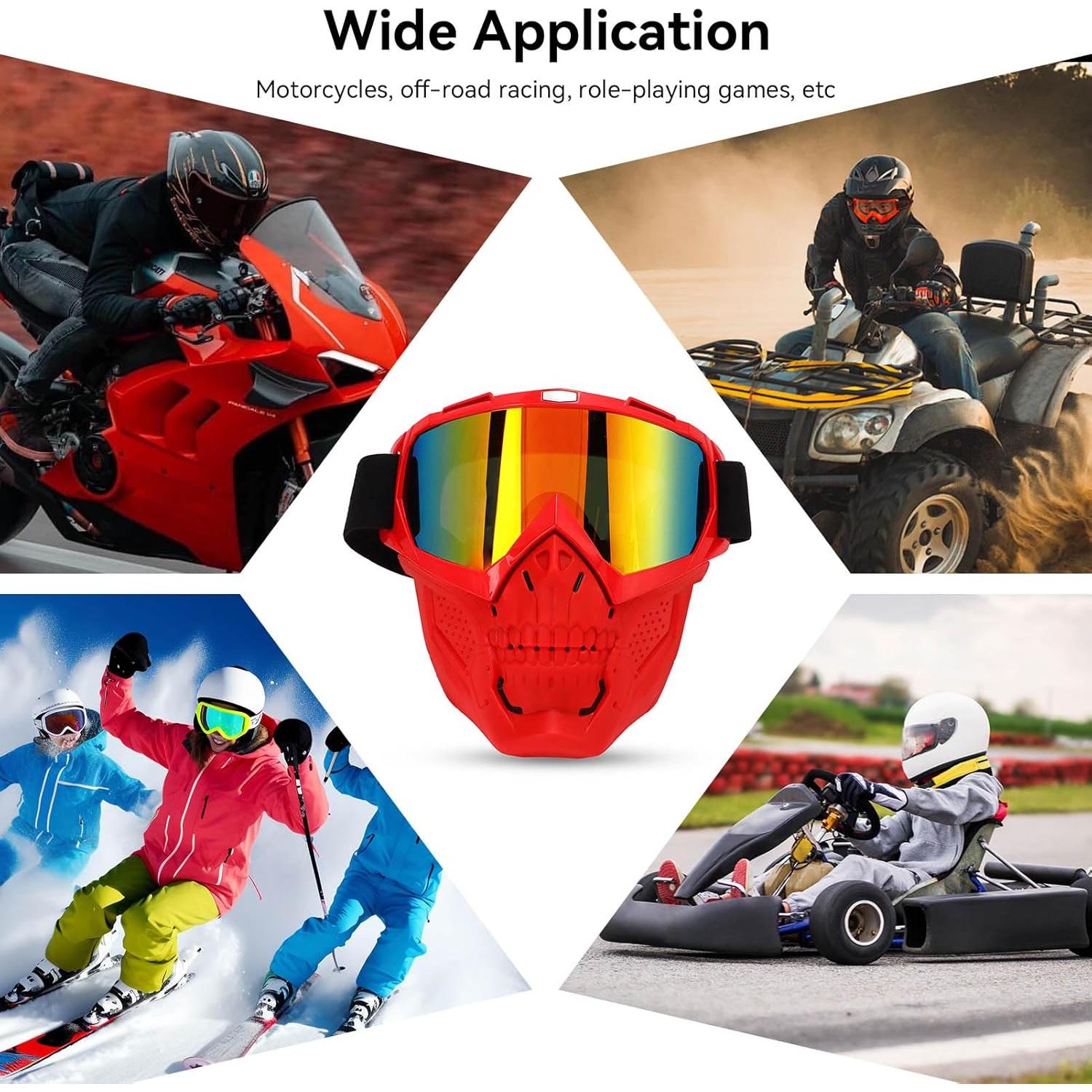 Gafas de Ciclismo HERCHR con Cubierta Facial A Prueba de Viento