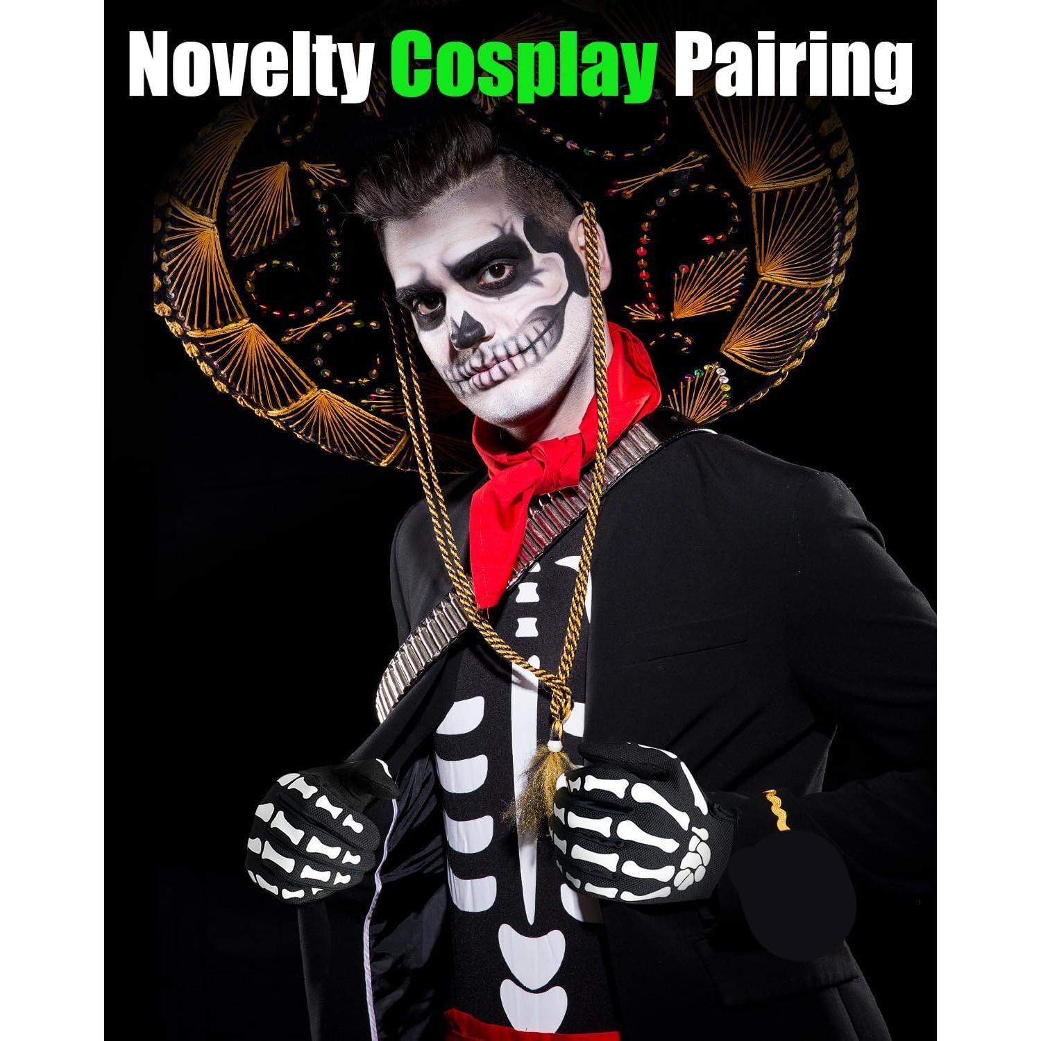 Guantes de Ciclismo RIGWARL Esqueleto Blanco Brillan en la Oscuridad