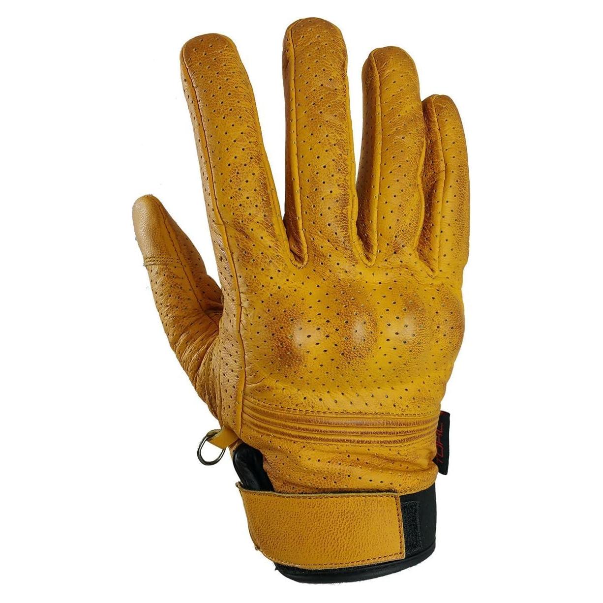 Guantes de Motocicleta TORC TG55CAR27 de Cuero Retro