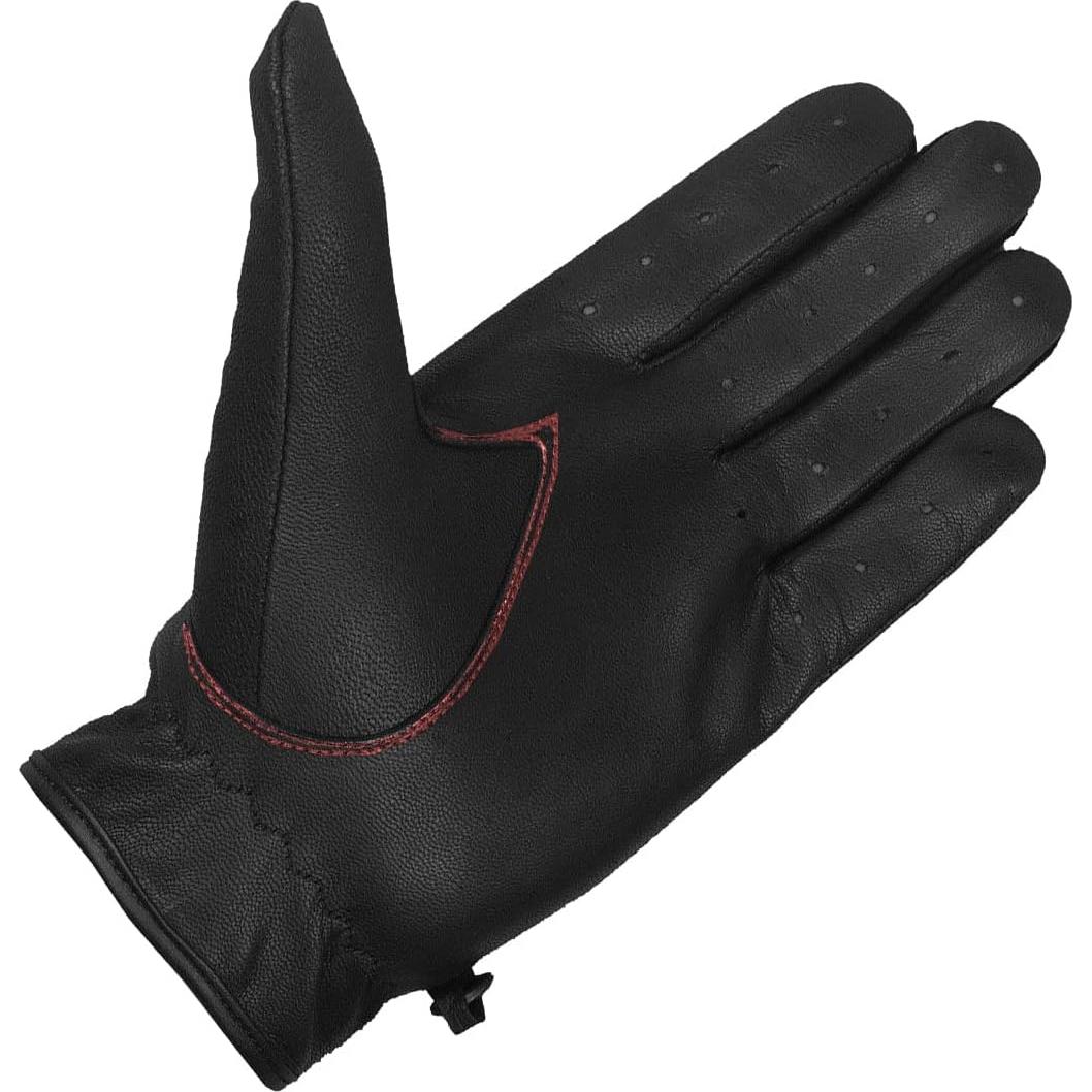 Guantes de Motocicleta de Cuero Jackets 4 Bikes SL25 NegroRojo L