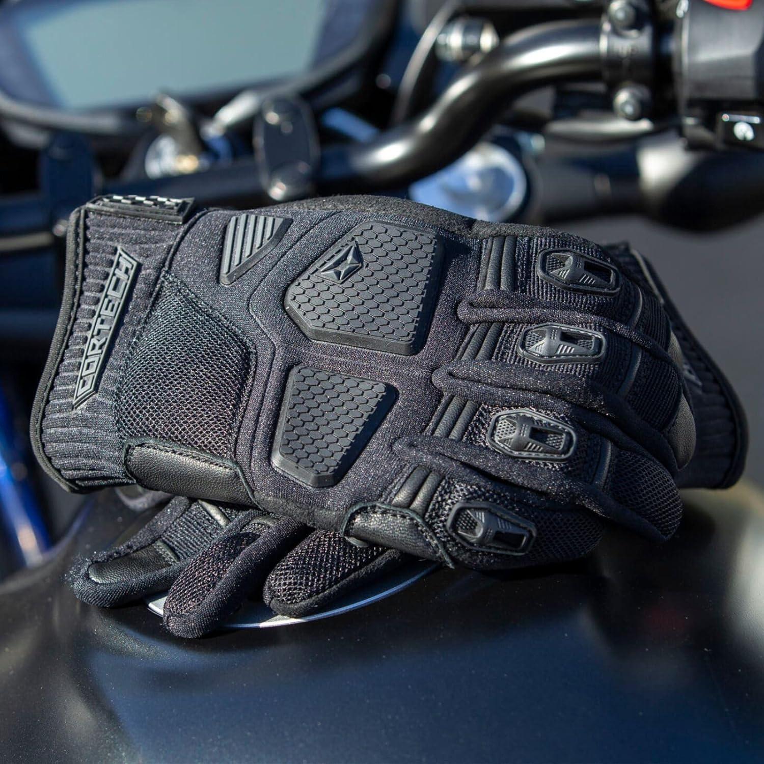 Guantes de Motocicleta Cortech Aero-Flo para Hombre Negro