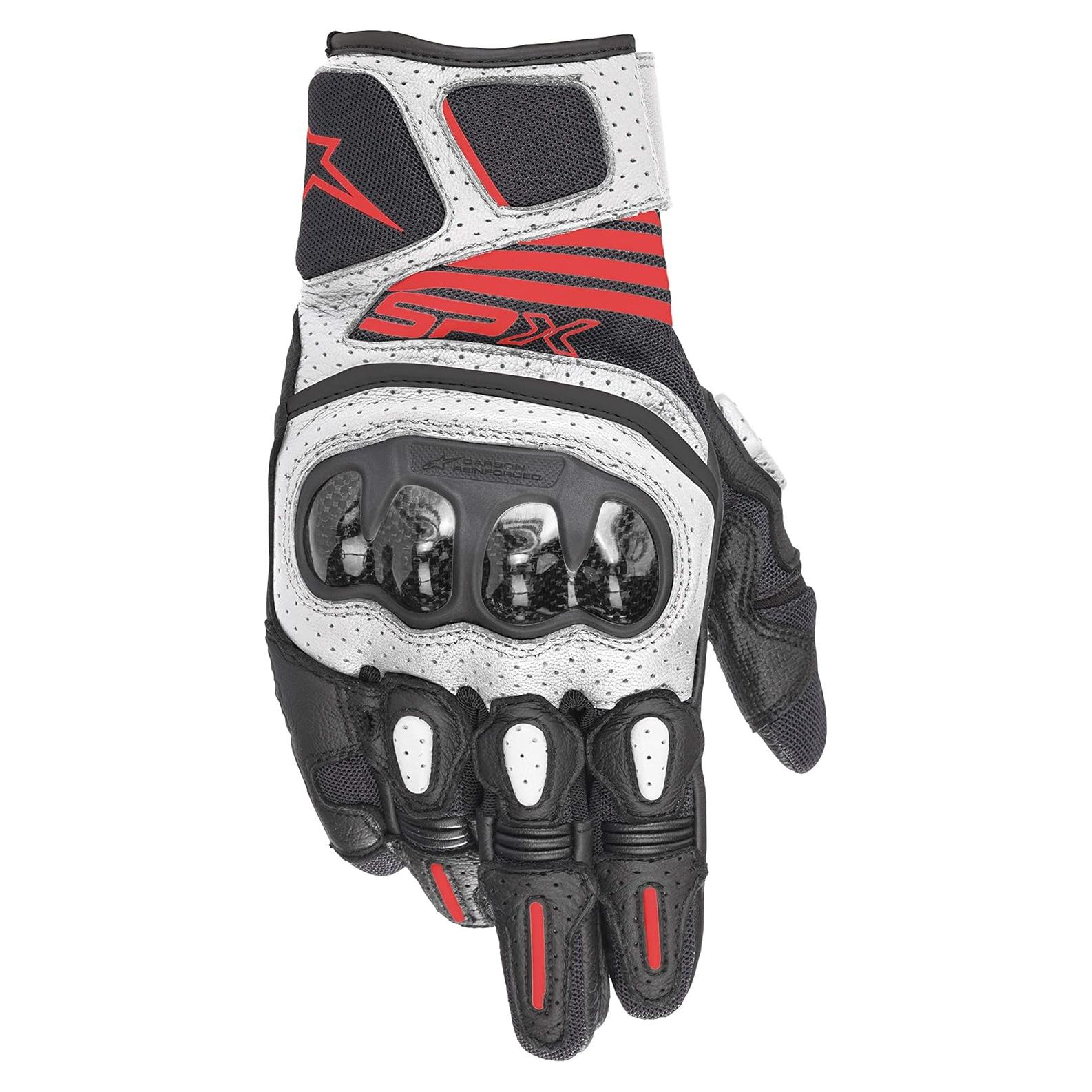Guantes de Motocicleta Alpinestars SPX AC V2 2XL Negro/Blanco/Rojo