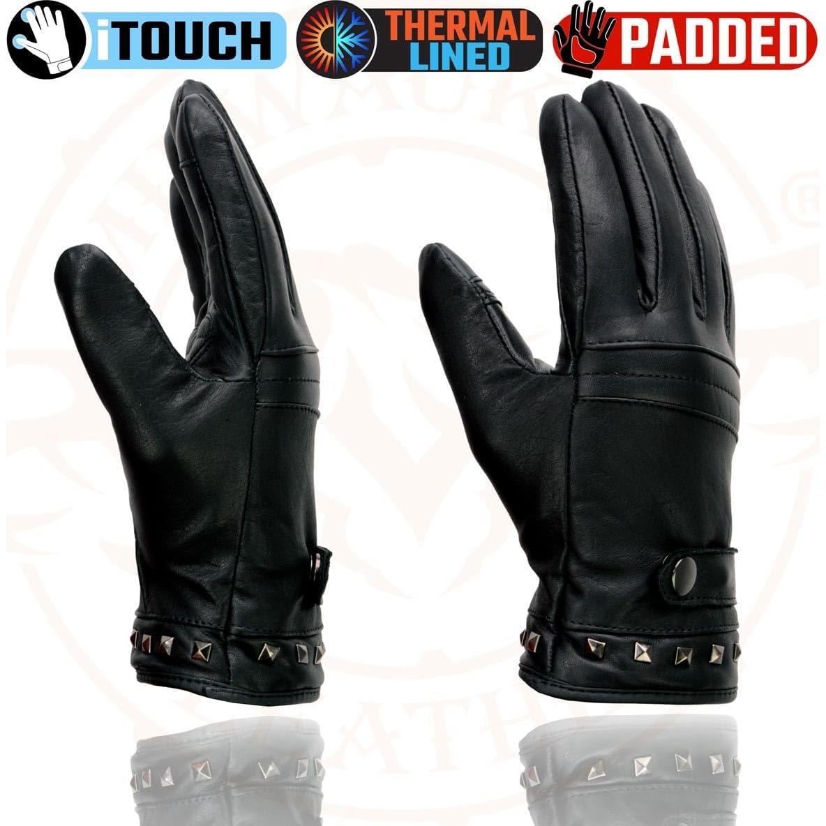 Guantes de motocicleta de cuero Milwaukee Leather MG7755 i-Touch