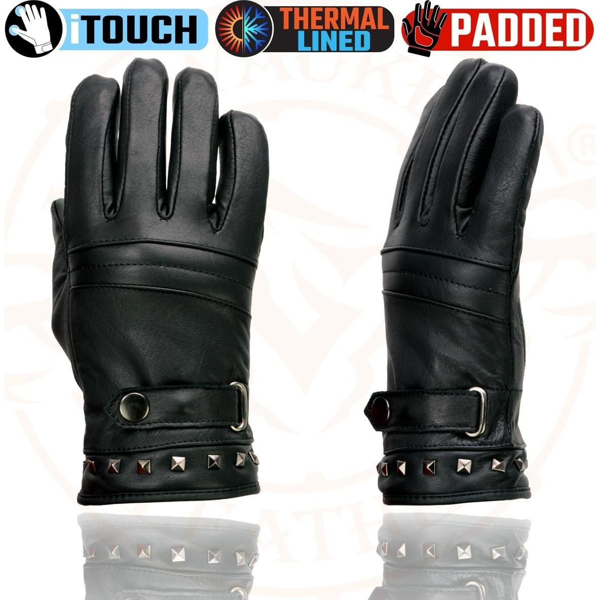 Guantes de motocicleta de cuero Milwaukee Leather MG7755 i-Touch