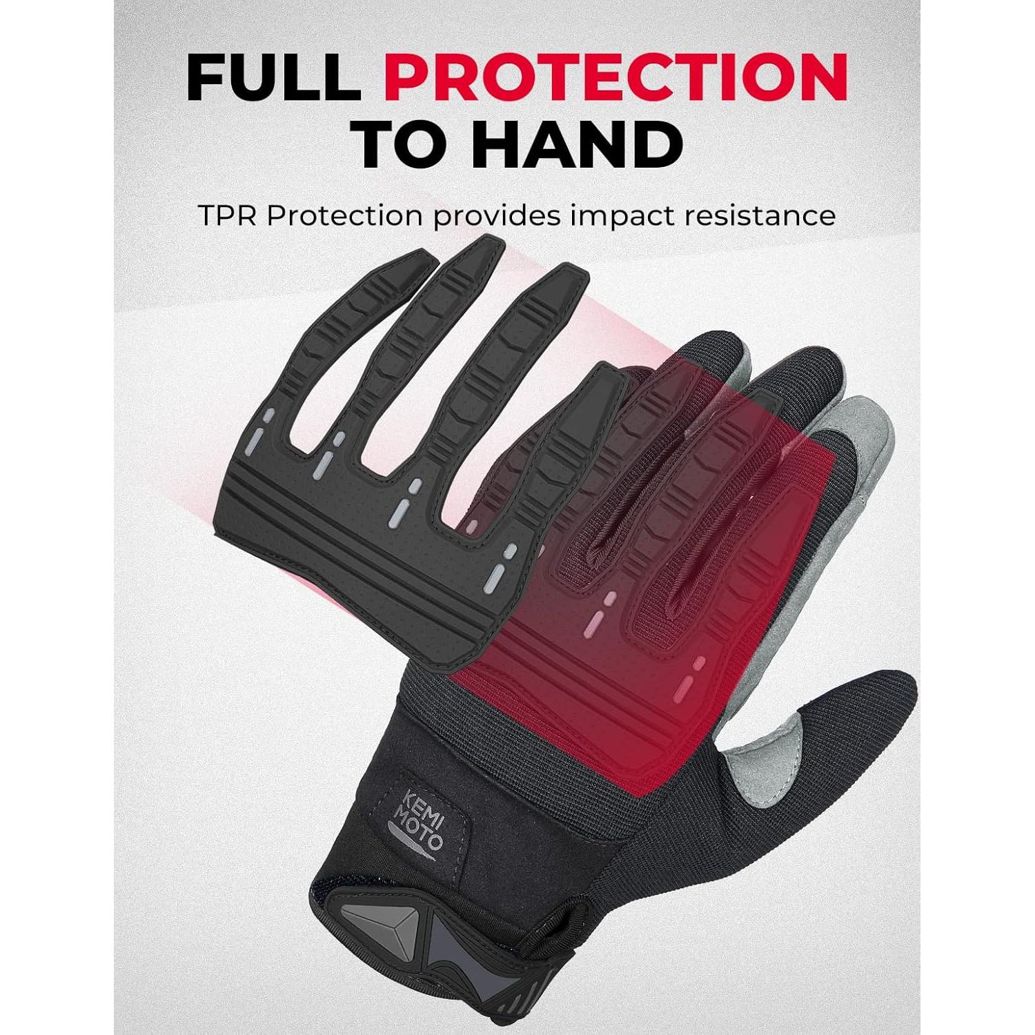 Guantes Tácticos KEMIMOTO para Motocicleta con Protección Goma