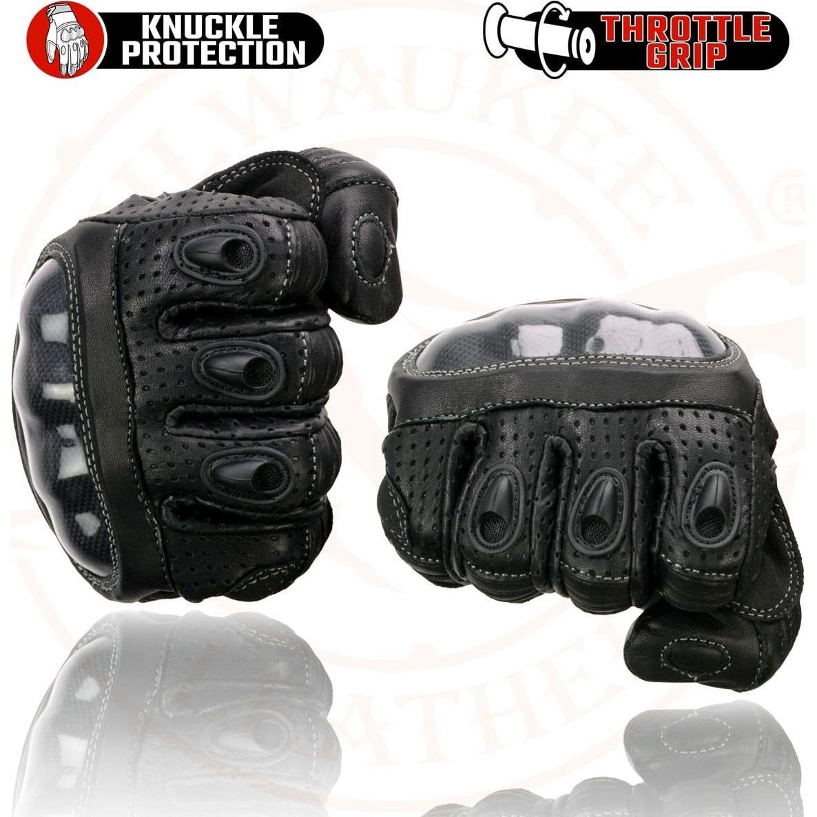 Guantes de Moto Milwaukee Leather SH298 de Cuero Perforado