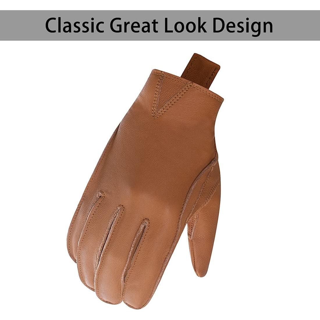 Guantes de motocicleta de cuero Harssidanzar negros ambidiestros