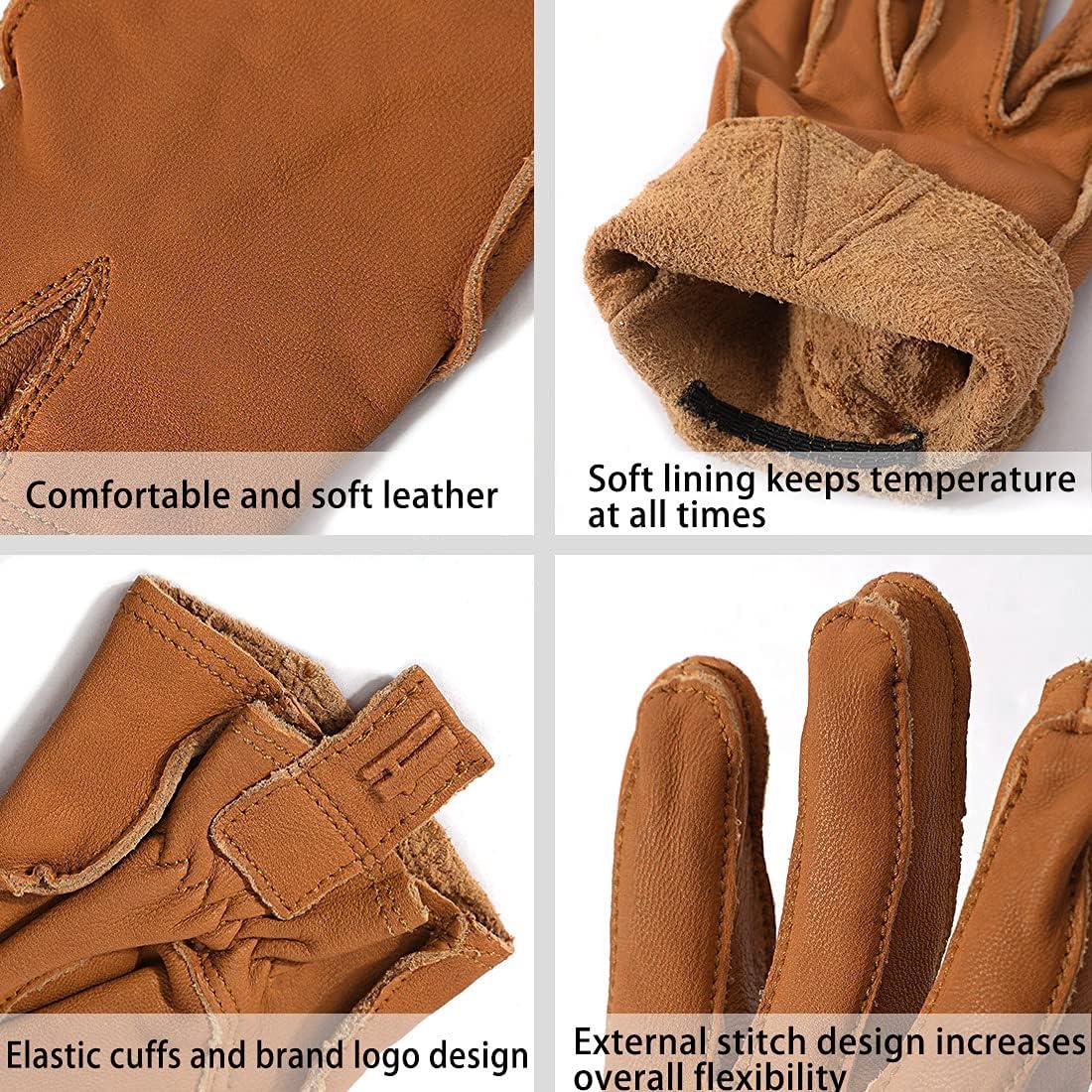 Guantes de motocicleta de cuero Harssidanzar negros ambidiestros