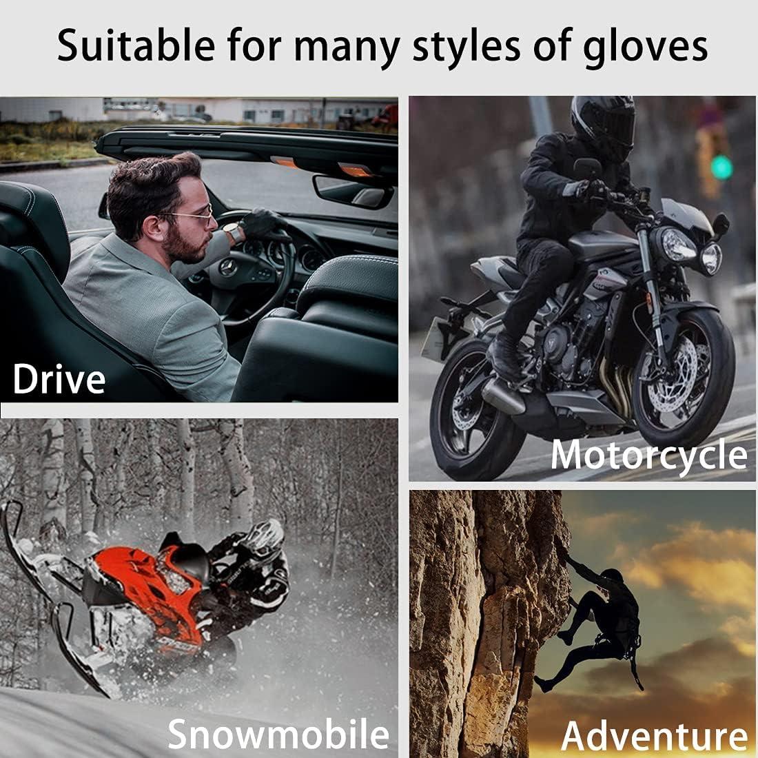 Guantes de motocicleta de cuero Harssidanzar negros ambidiestros