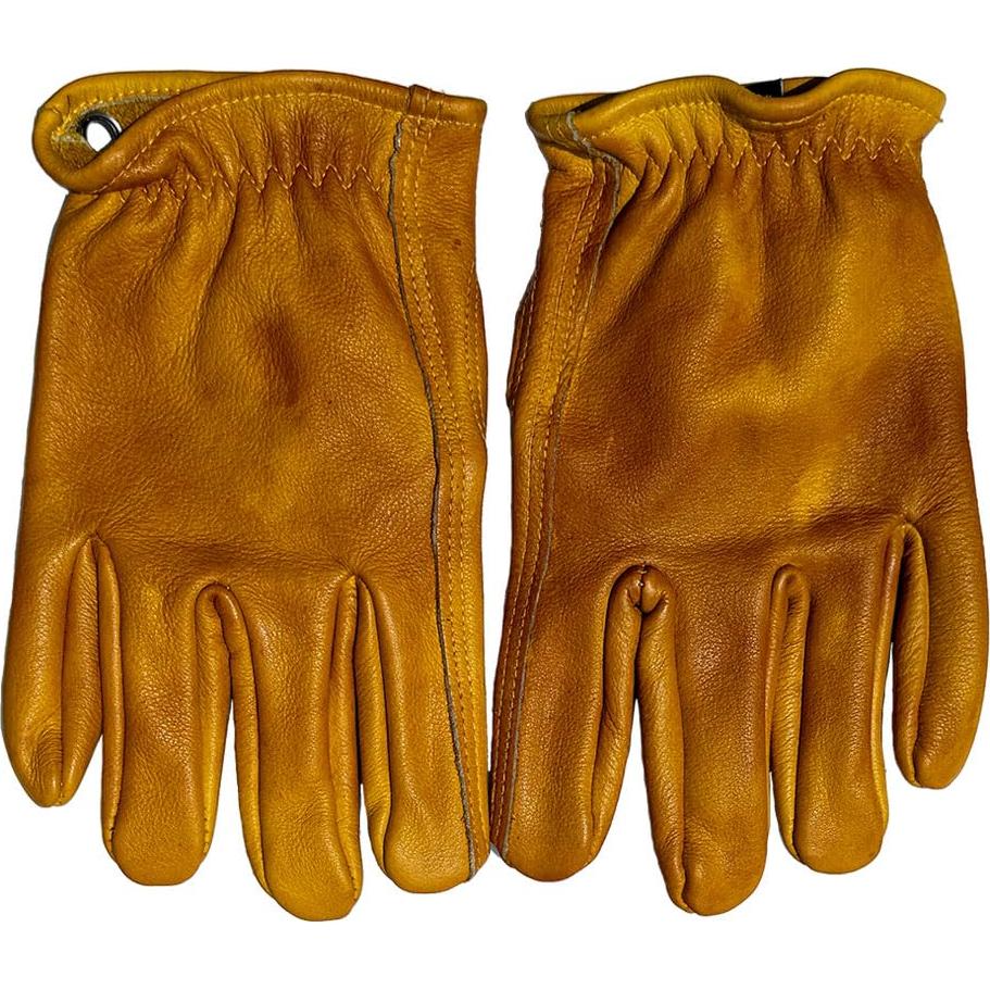 Guantes de motocicleta de cuero yak vintage hechos a mano XL
