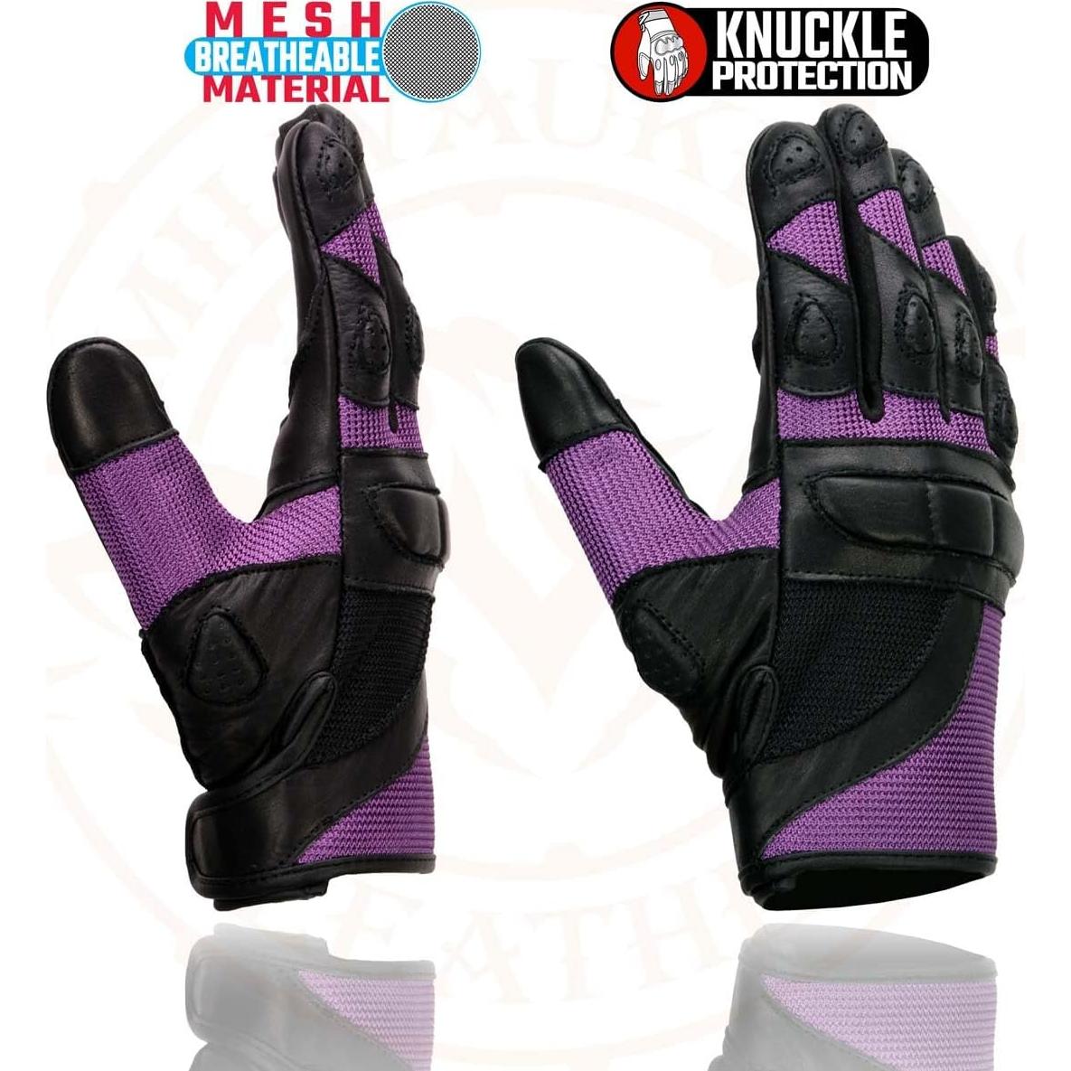 Guantes de Motocicleta para Mujer Milwaukee SH802 de Cuero y Malla