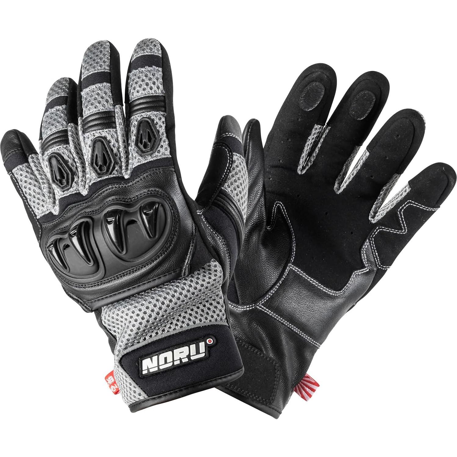 Guantes de Motocicleta Noru Kiryu - Neopreno y Cuero - Talla X-Pequeño
