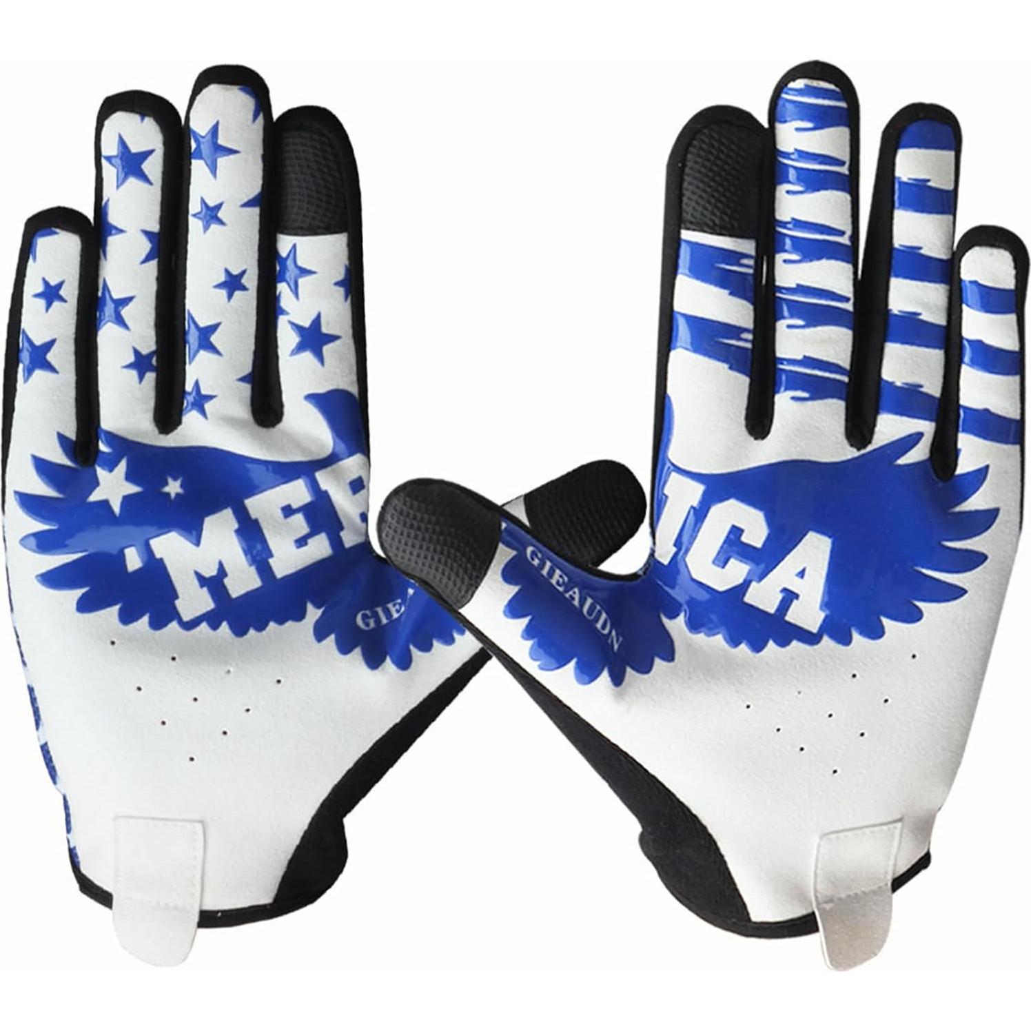 Guantes de Ciclismo EXCEREY con Bandera Americana - Microfibra