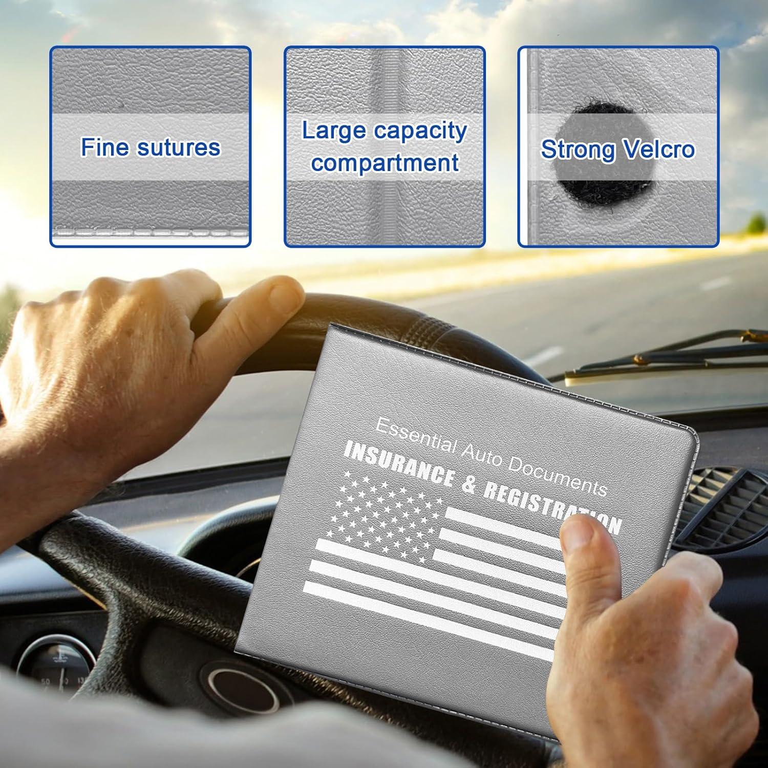 Soporte de Registro de Automóvil Ziciner 2Pack PVC Gris/Bandera