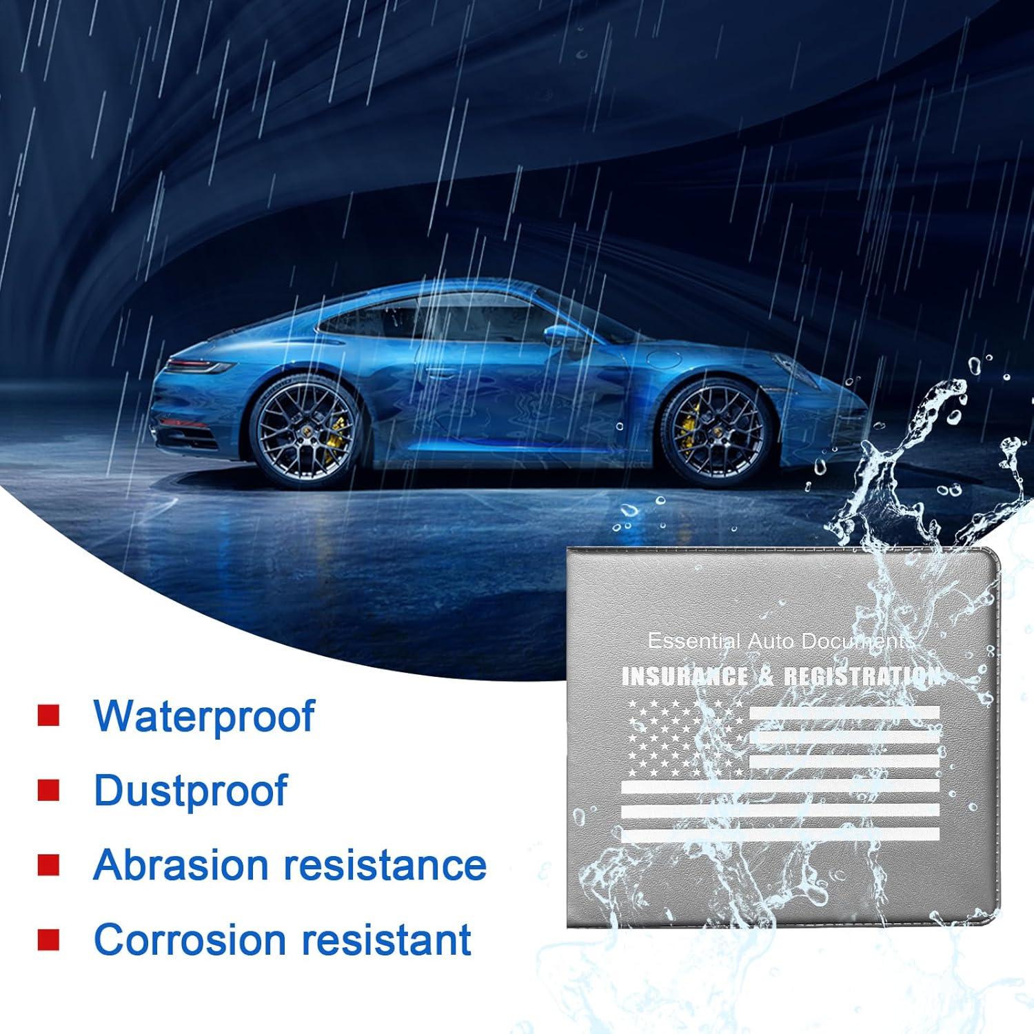 Soporte de Registro de Automóvil Ziciner 2Pack PVC Gris/Bandera