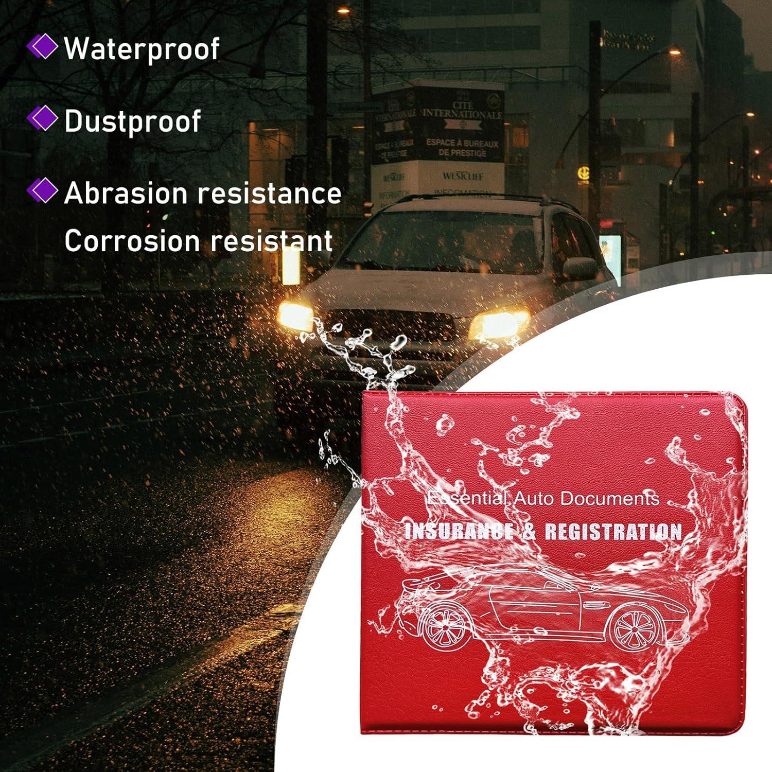 4 Portafolios de Registro y Seguro de Auto Suvnie - Rojo