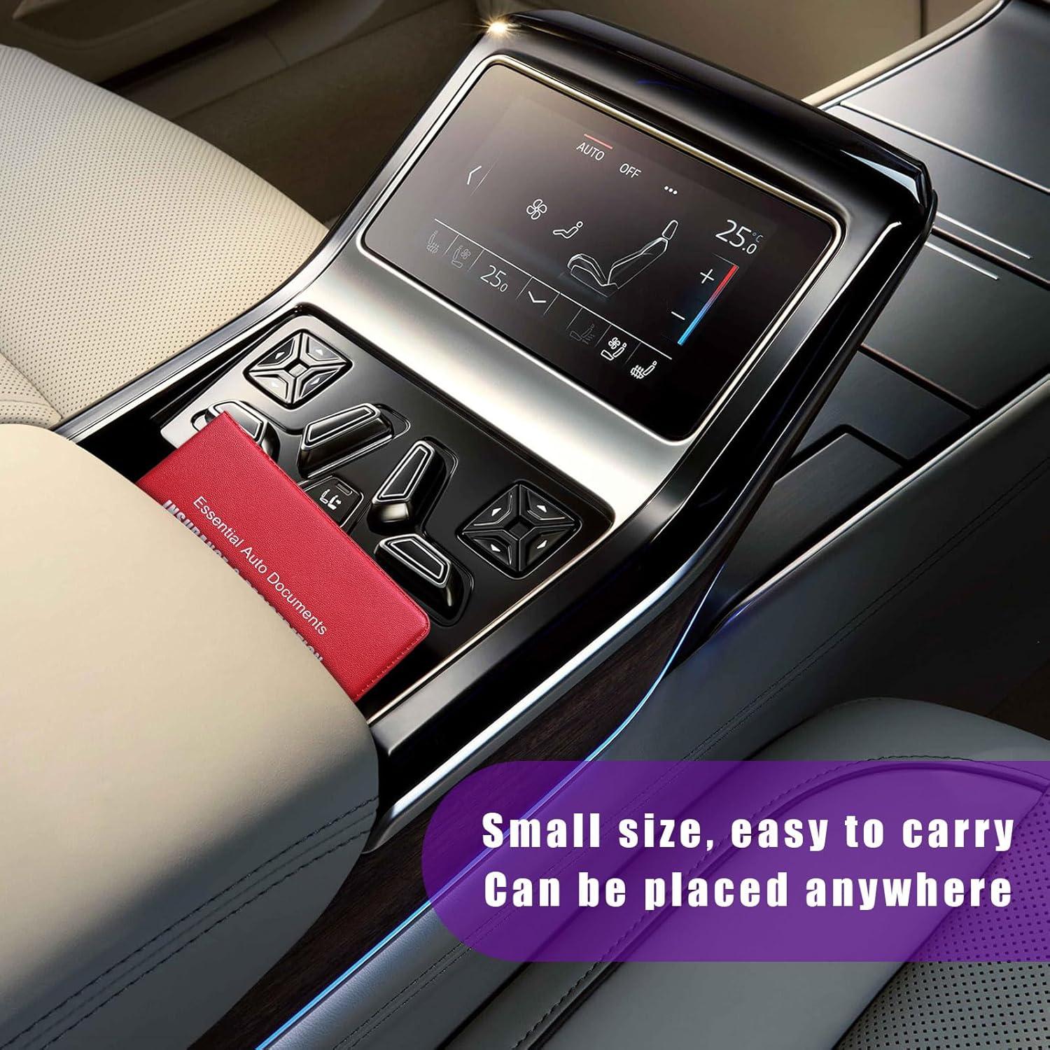 4 Portafolios de Registro y Seguro de Auto Suvnie - Rojo