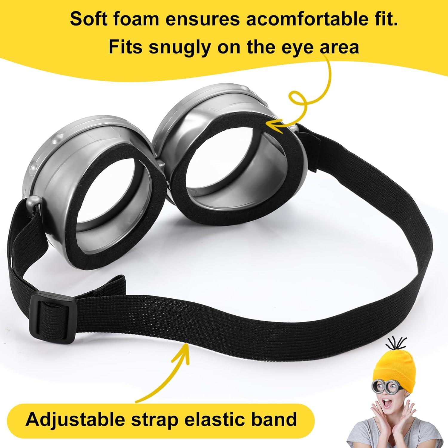 Conjunto de Disfraz 9PCS Gorro Amarillo Gafas Vintage Guantes