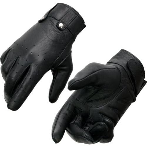 Guantes de Moto de Cuero Milwaukee MG7710 Negro con Palma de Gel - Grande
