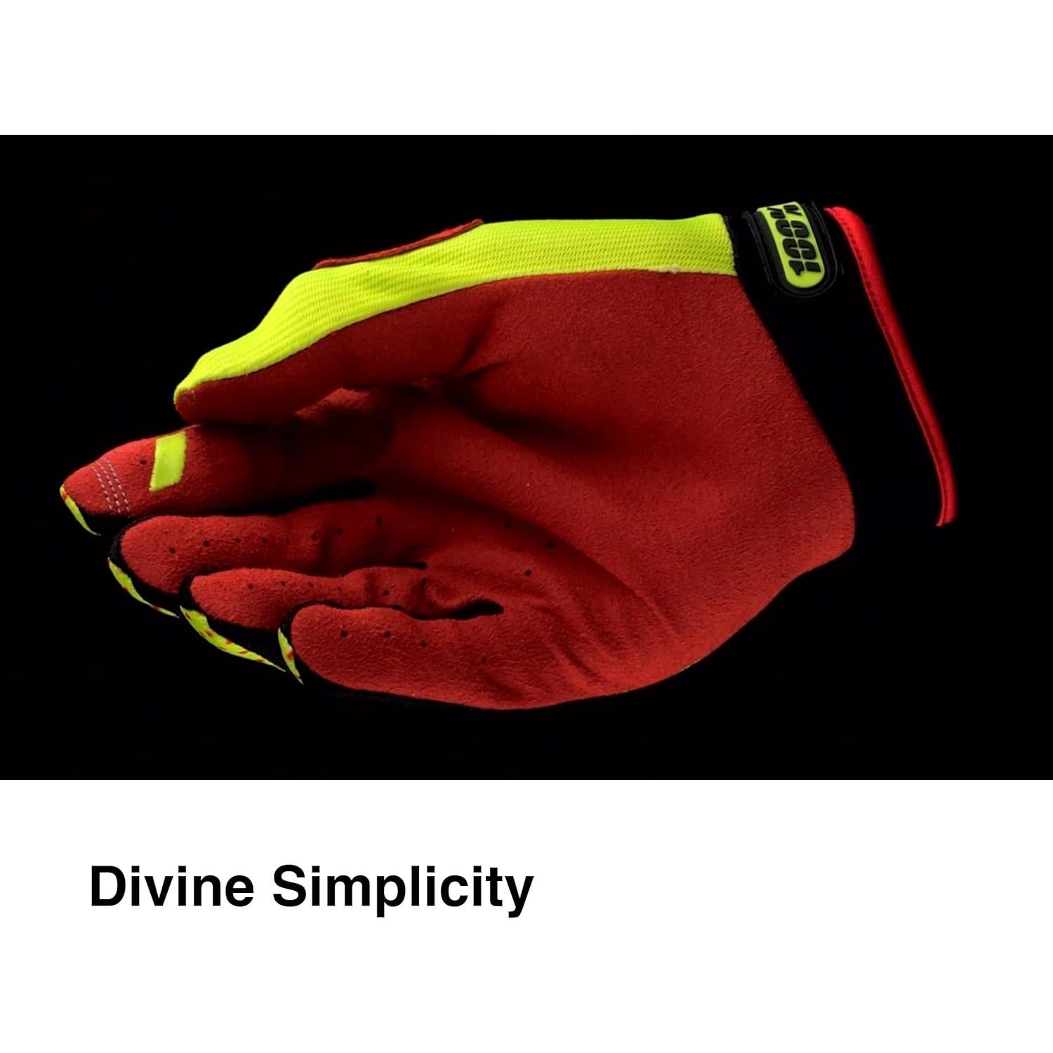 Guantes de Ciclismo 100% RIDEFIT Naranja Fluo Mediano