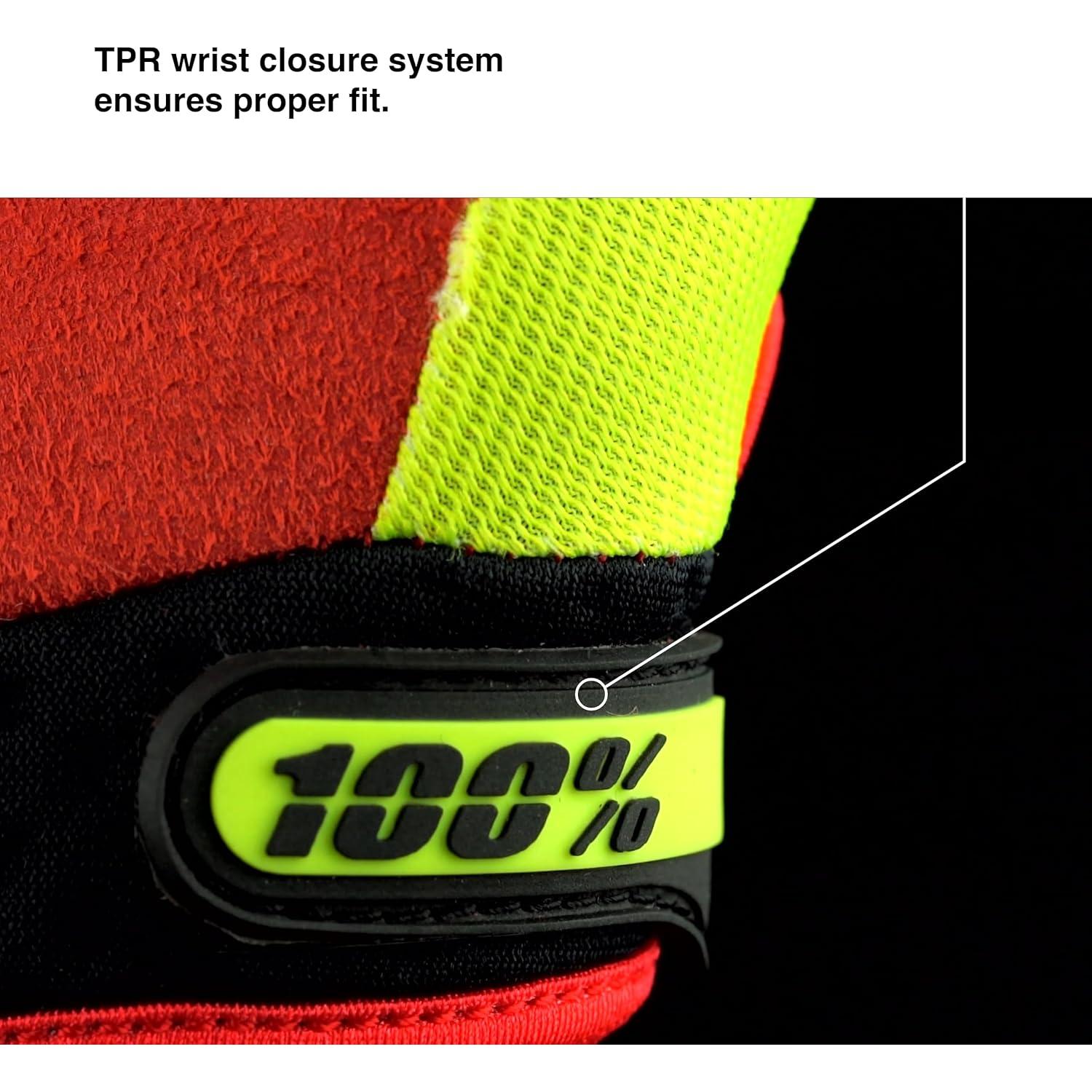 Guantes de Ciclismo 100% RIDEFIT Naranja Fluo Mediano