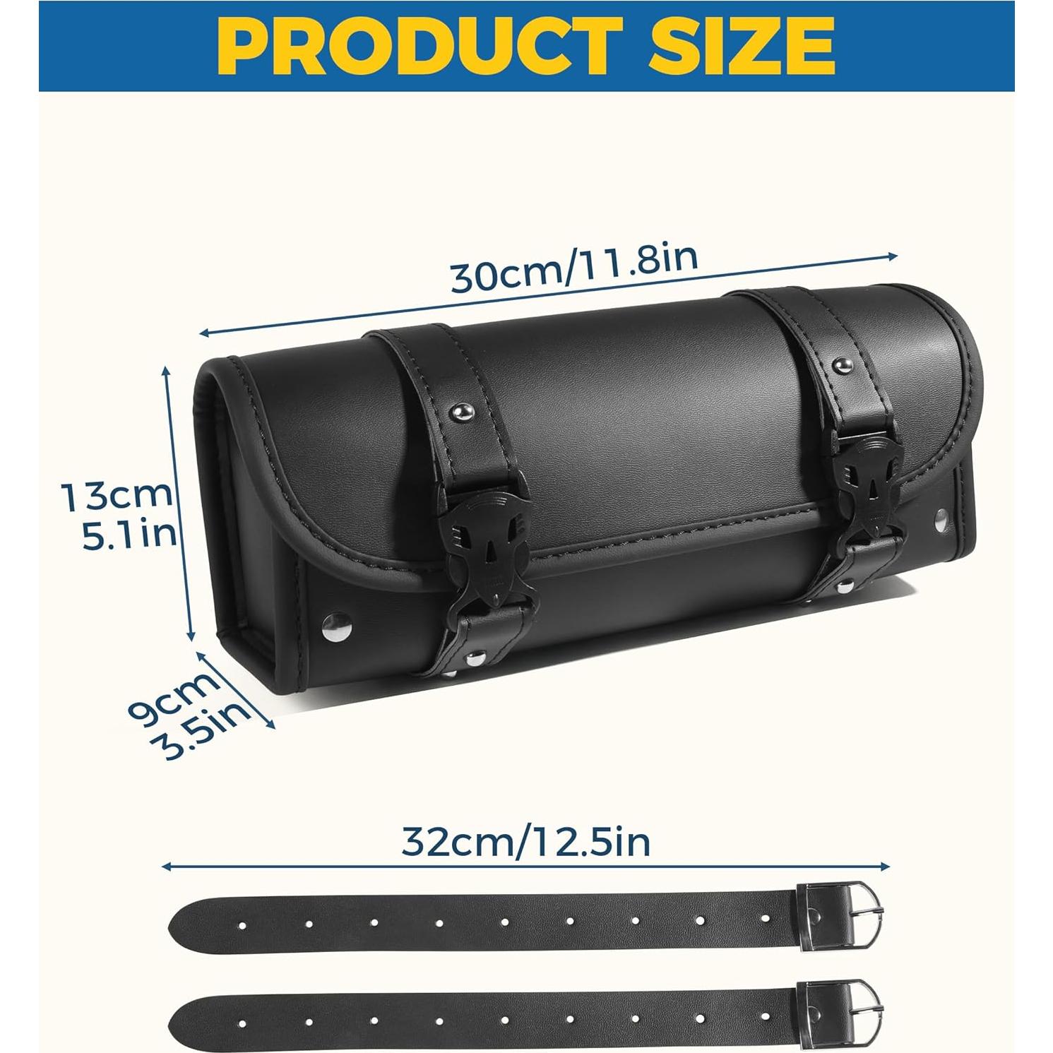 Bolsa de Manillar UBOG 2114mtccbb001 de Cuero PU Negra