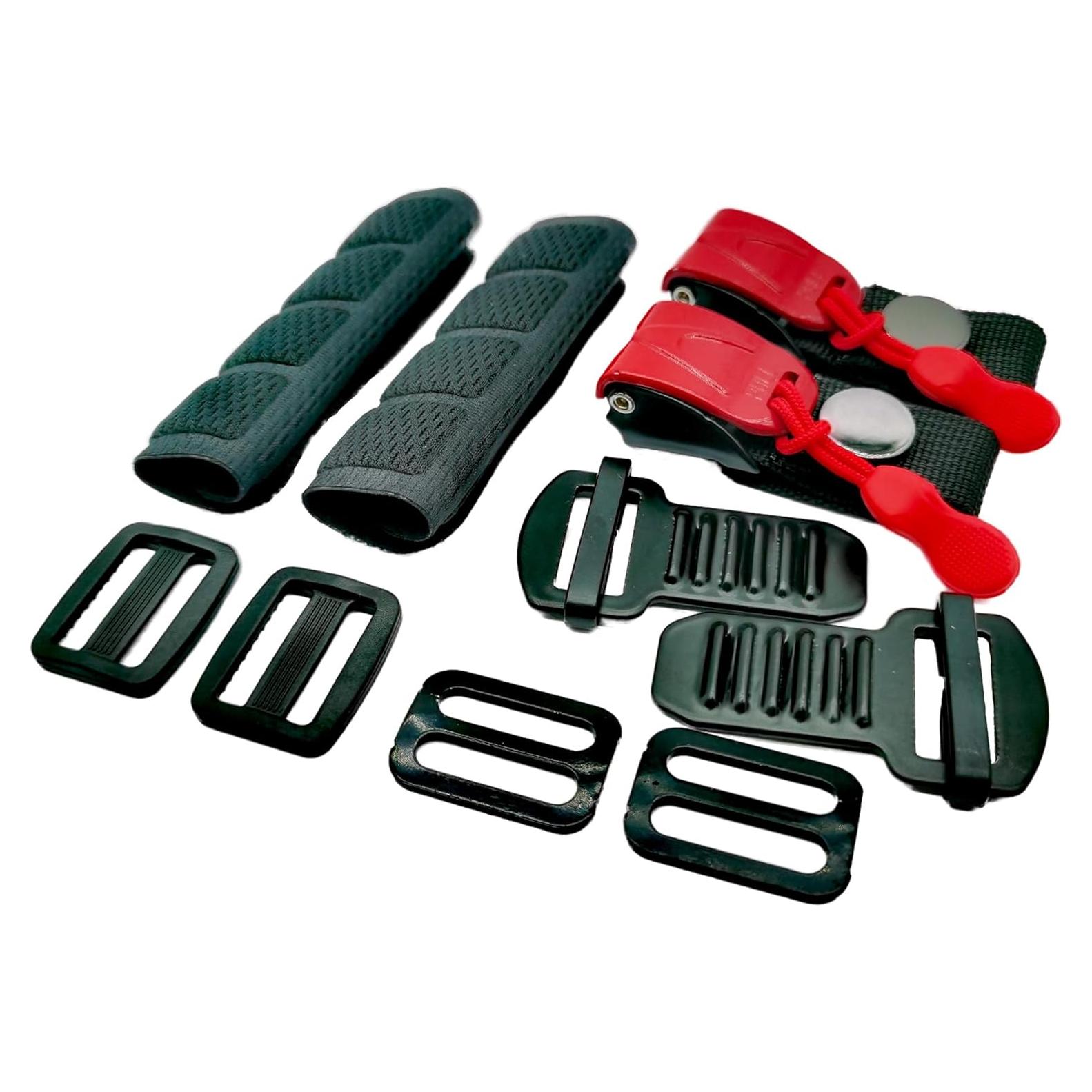 Kit de Hebilla de Liberación Rápida ZYRELYNX para Casco - Rojo Metal