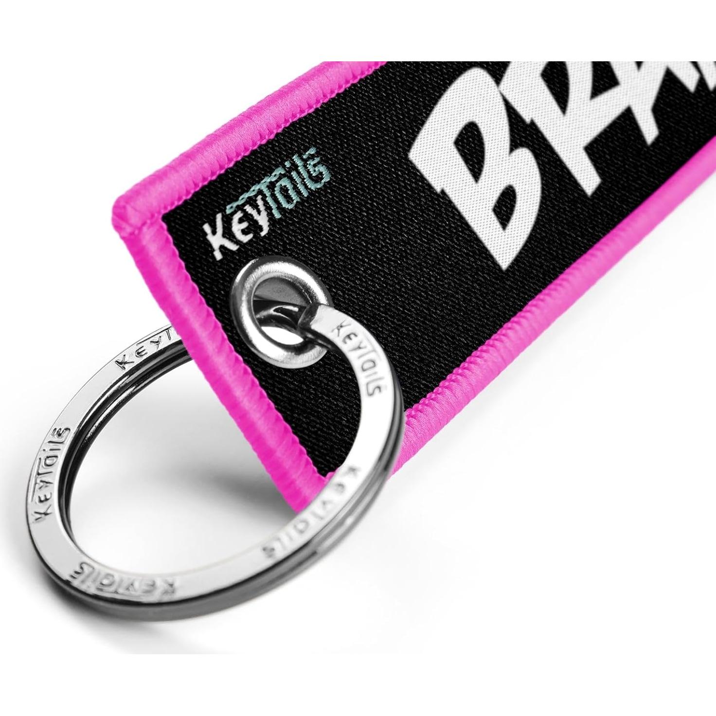 Llavero KeyTails Rosa Doble Cara para Motocicleta y Coche