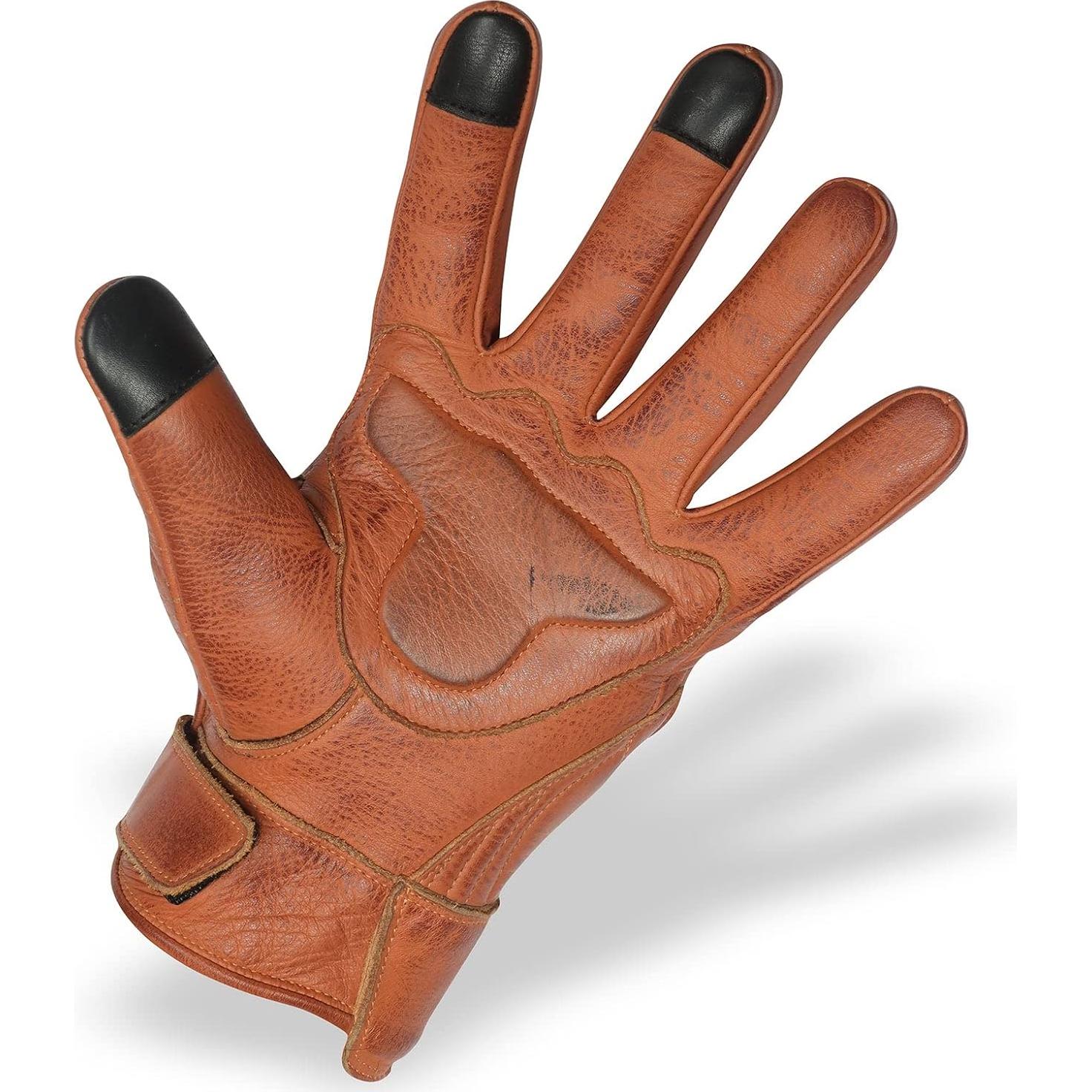 Guantes de Motocicleta de Cuero Bikers Place Táctiles Hombre