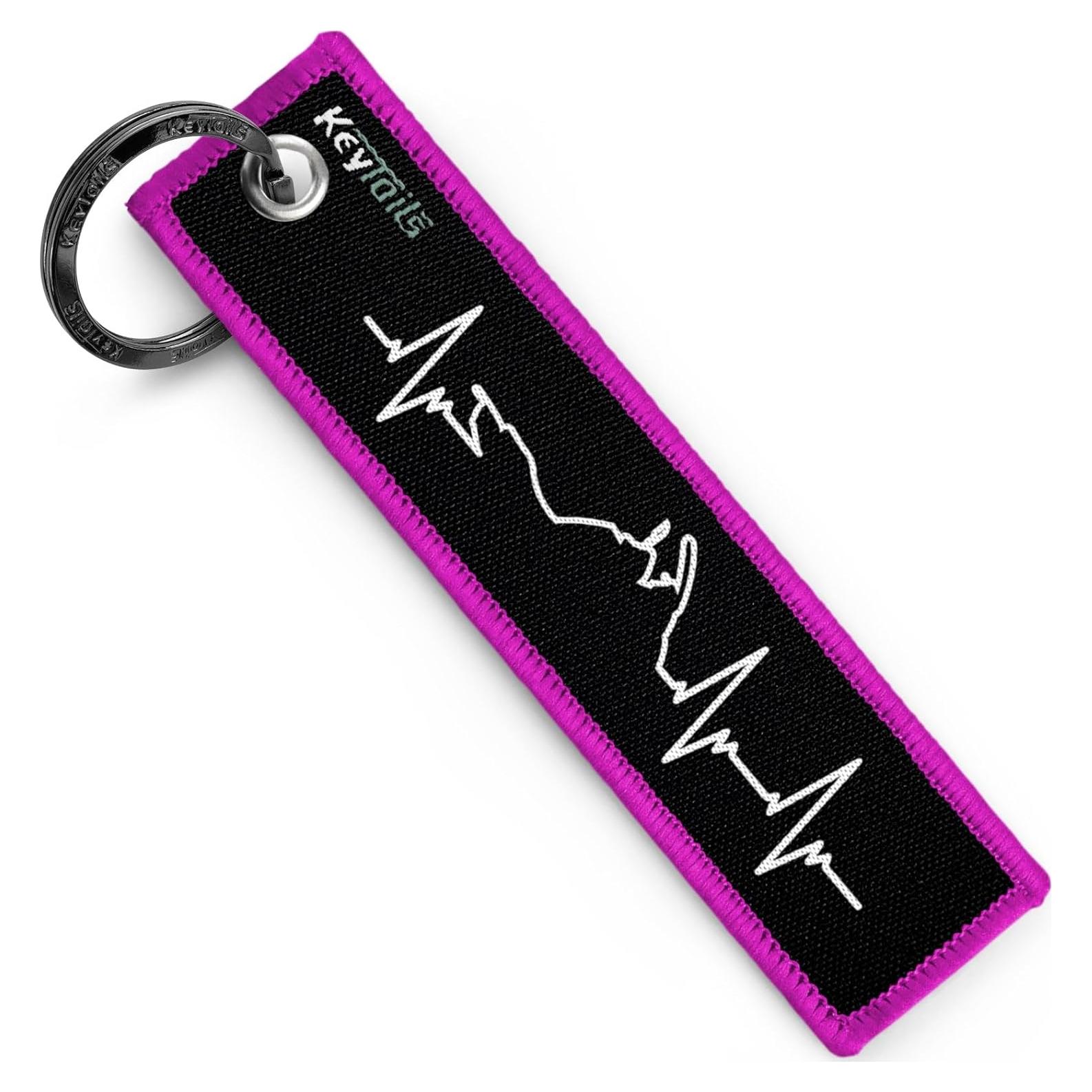 Llaveros KEYTAILS Rosa Doble Cara para Motocicleta y Coche