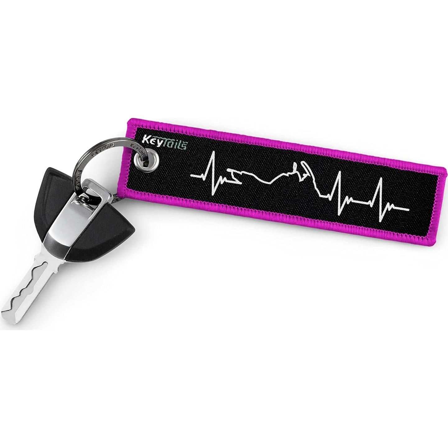 Llaveros KEYTAILS Rosa Doble Cara para Motocicleta y Coche