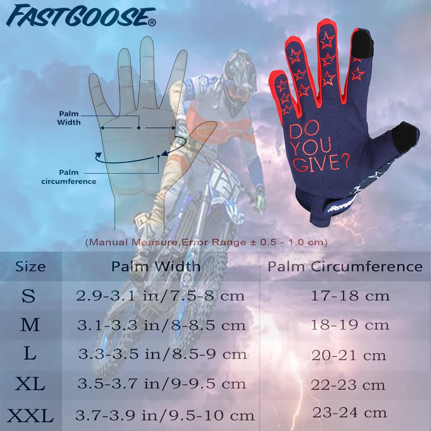 Guantes de Motocicleta FASTGOOSE Transpirables Unisex Talla S a XL