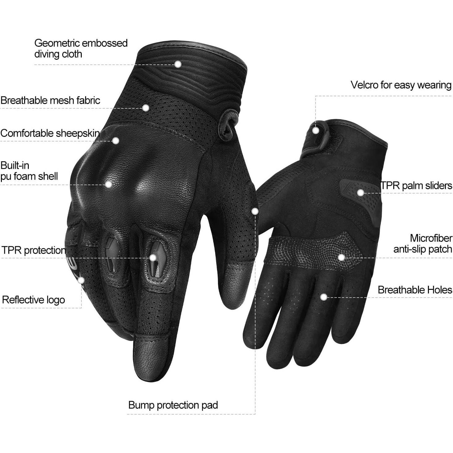 Guantes de Motocicleta INBIKE I24MG616 Unisex Táctiles Transpirables