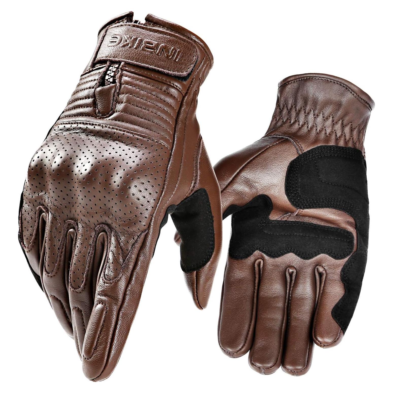 Guantes de Motocicleta INBIKE de Cuero Transpirable Talla Grande
