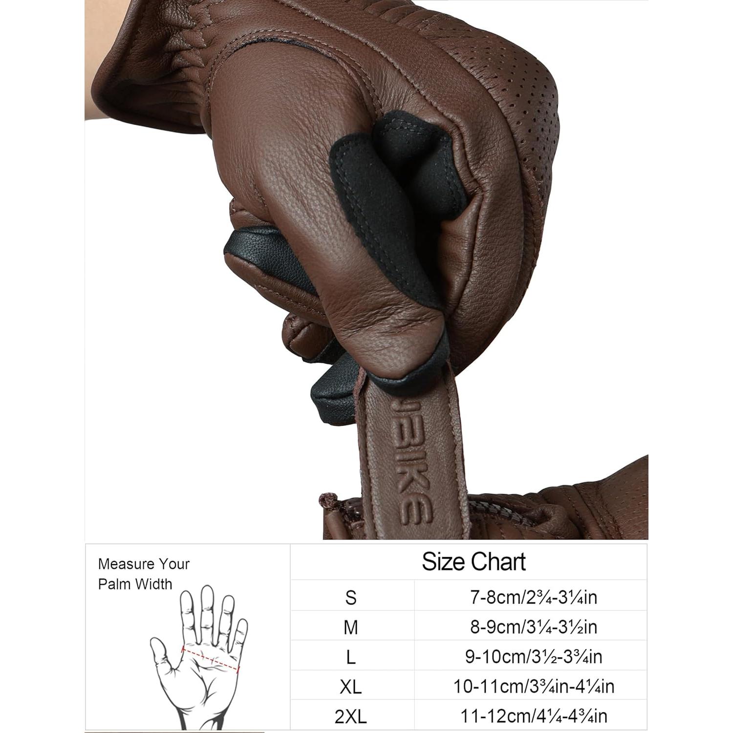 Guantes de Motocicleta INBIKE de Cuero Transpirable Talla Grande