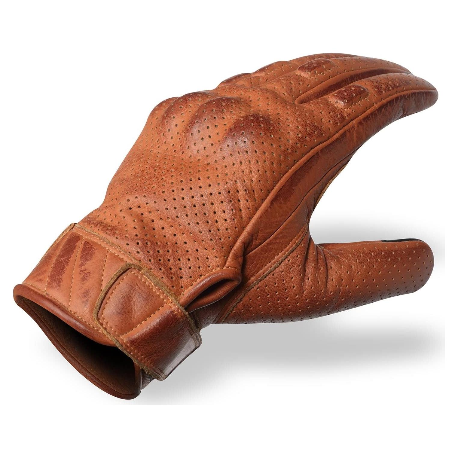 Guantes de Motocicleta Bikersgearonline Cuero Marrón 3X-L
