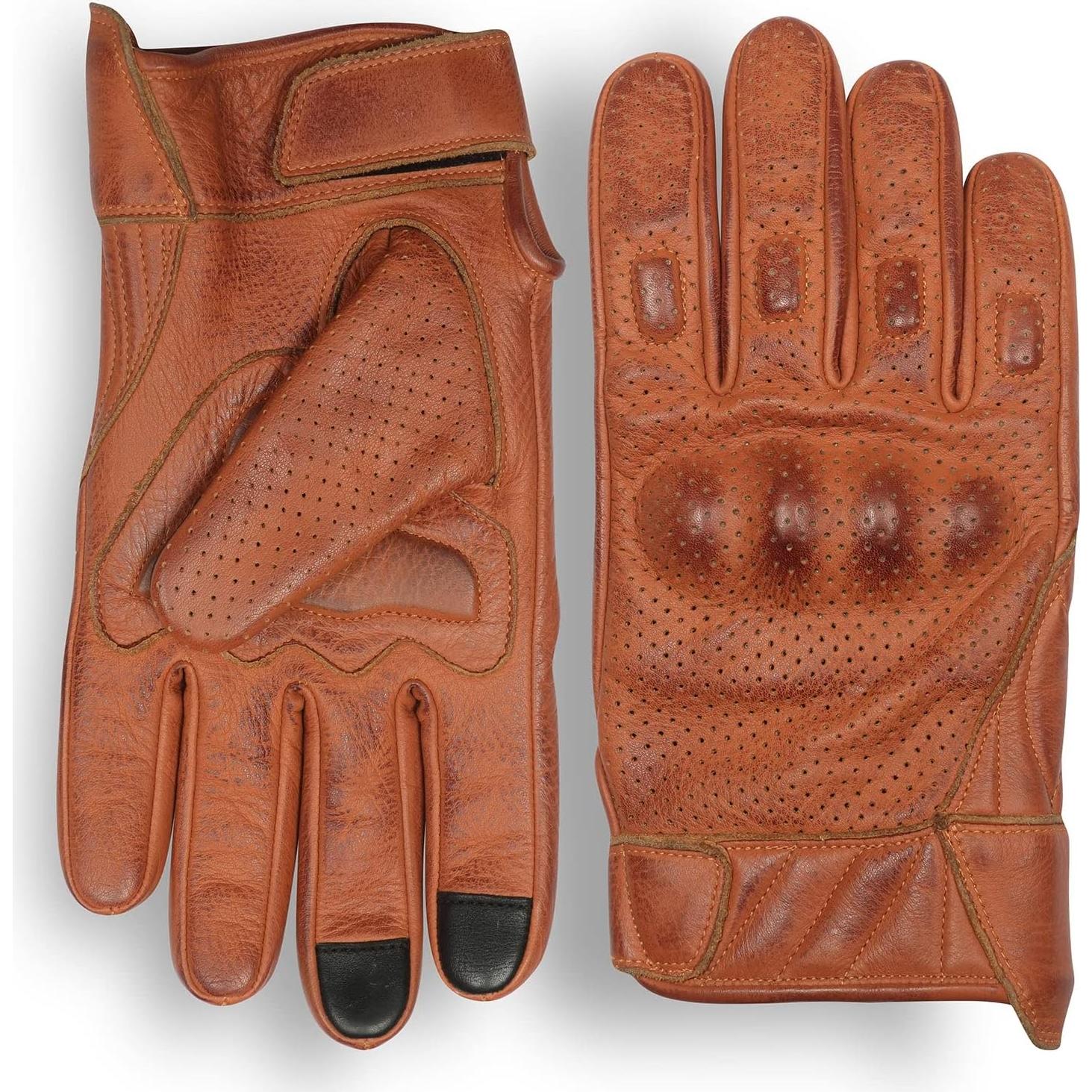 Guantes de Motocicleta Bikersgearonline Cuero Marrón 3X-L
