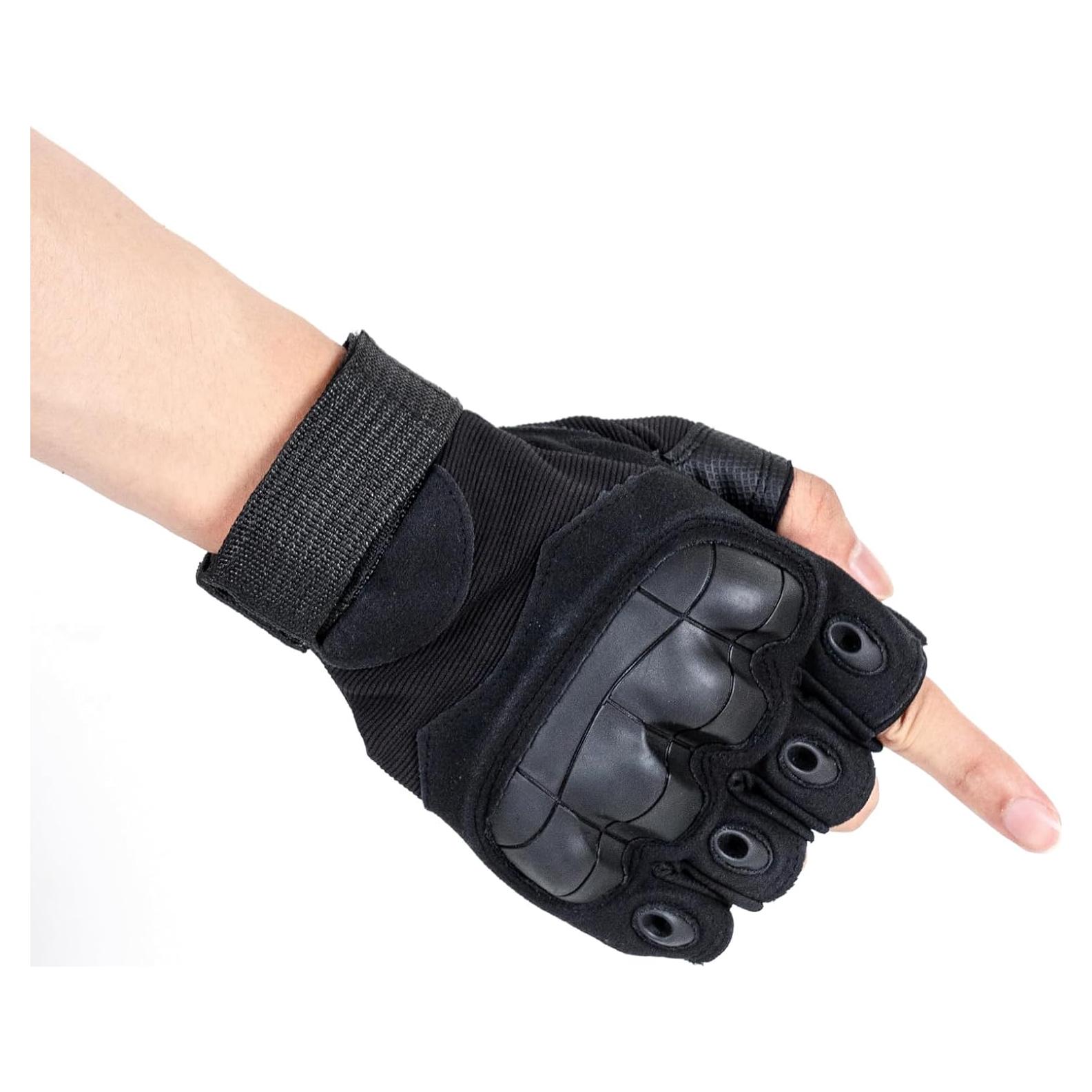 Guantes Tácticos Sin Dedos GCSIOM Negros para Ciclismo y Escalada